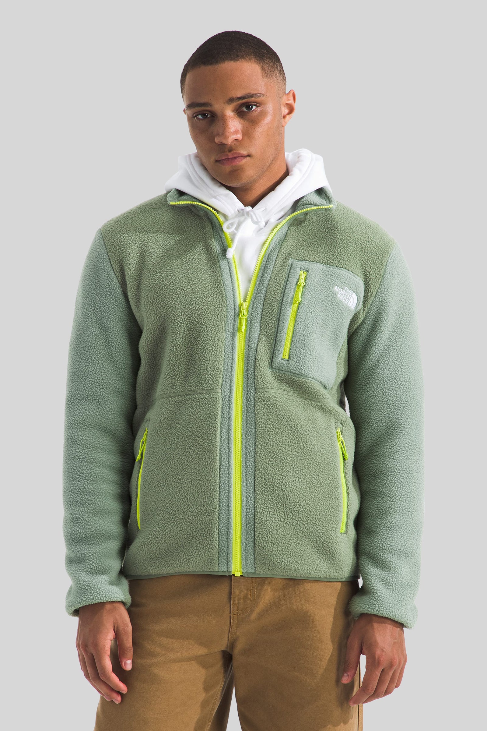 The North Face Yumiori Full Zip Fleece Jacket Verde Chiaro Uomo - 1