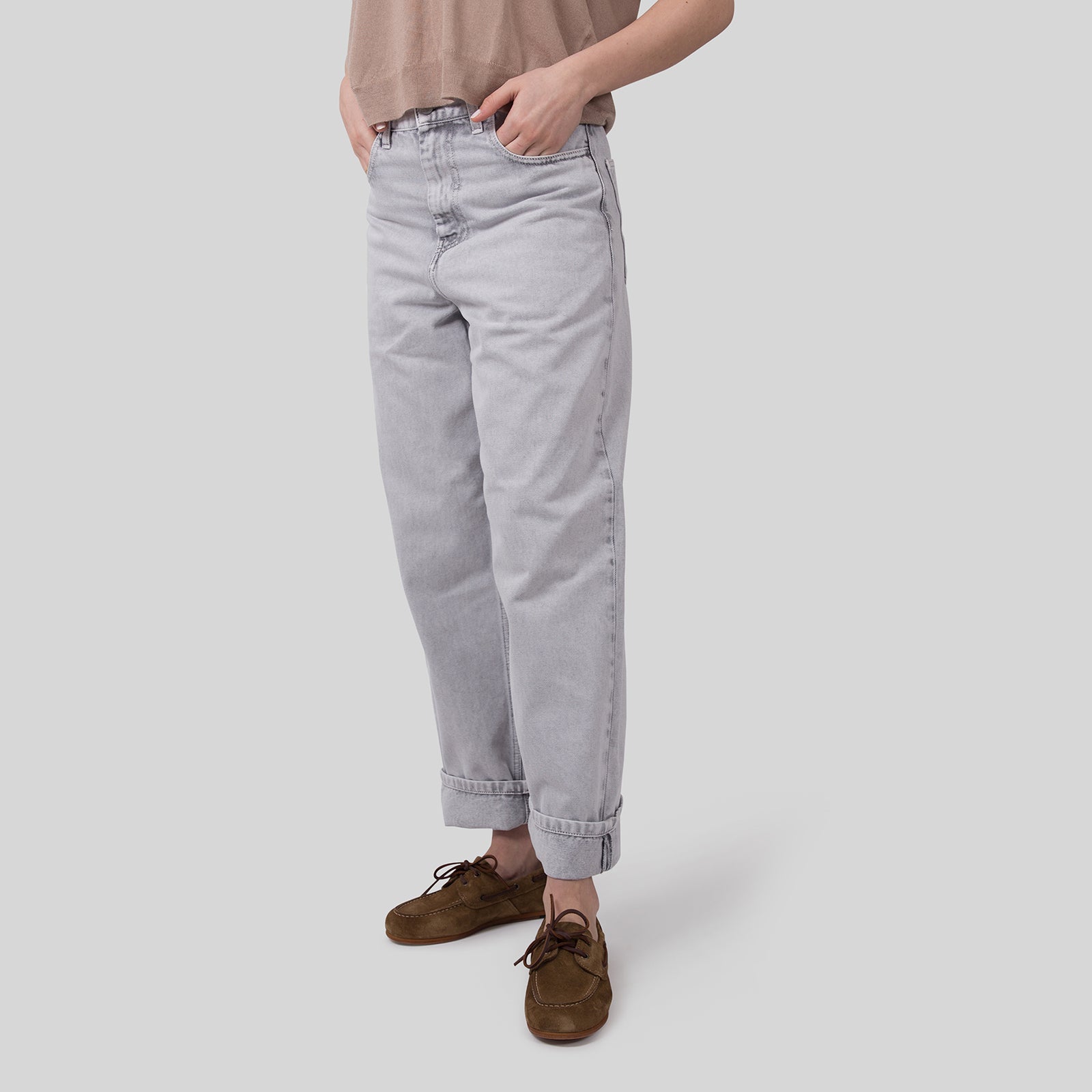 Carhartt Wip W' Brandon Pant Grigio Chiaro Donna - 7