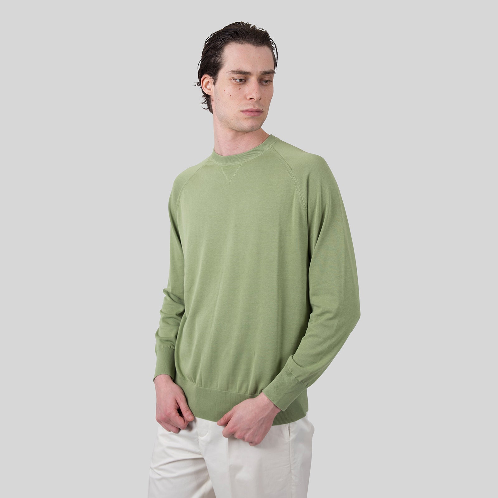Aspesi Maglia Girocollo In Cotone Pistacchio Donna - 6