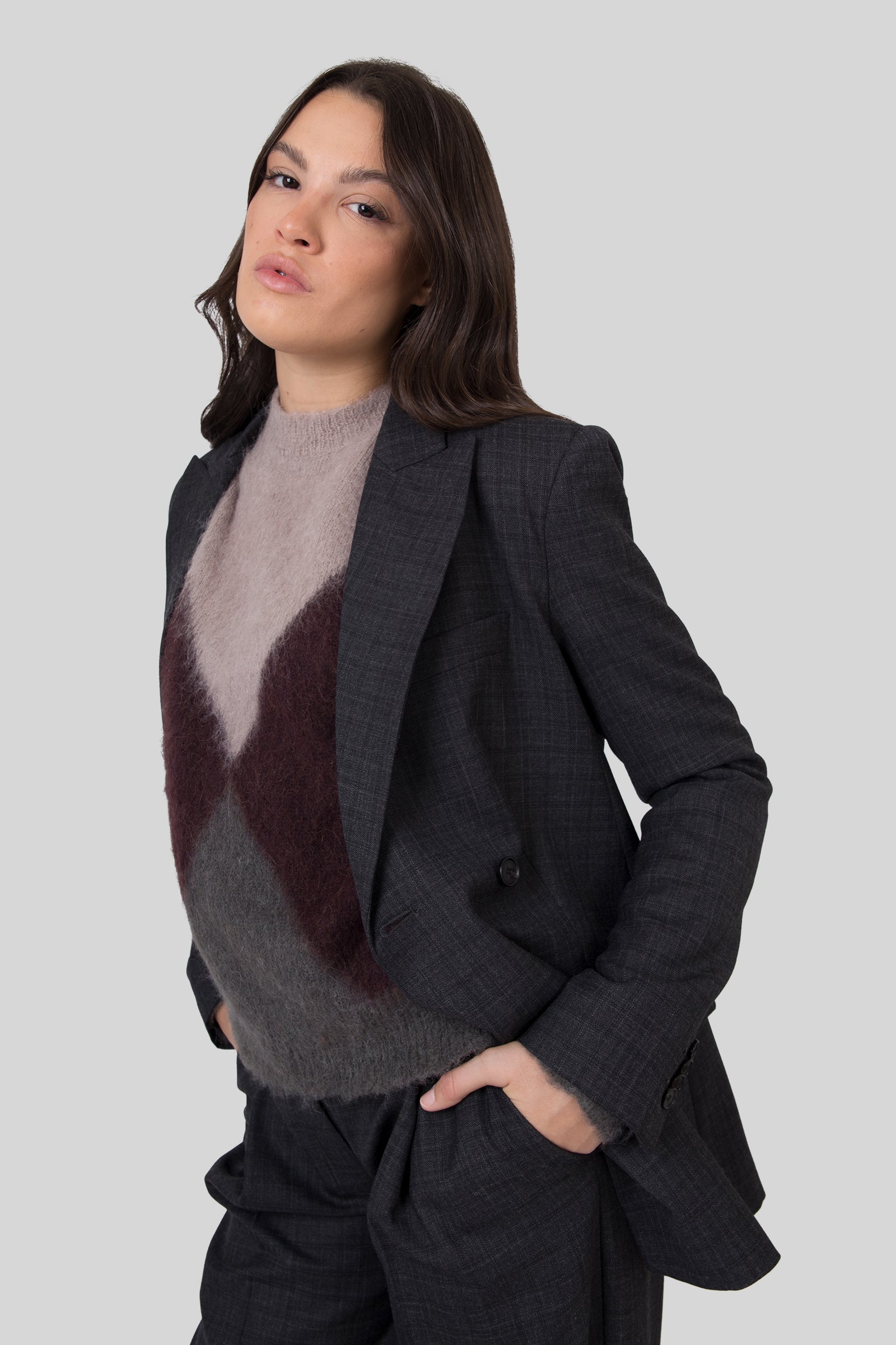 Grifoni Giacca Doppio Petto Antracite Donna - 1