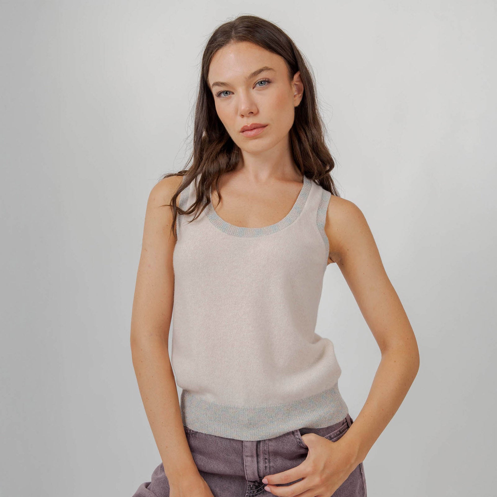 Absolut Cashmere Canotta Rosa Chiaro Donna - 7