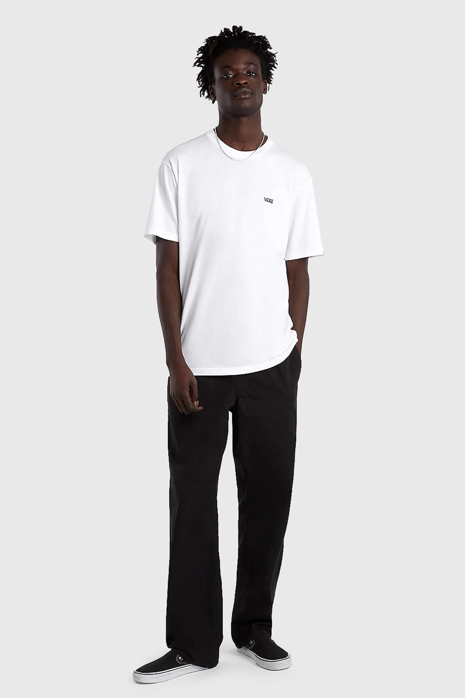 Vans "off The Wall" Left Chest Logo Tee Bianco Unisex - 5