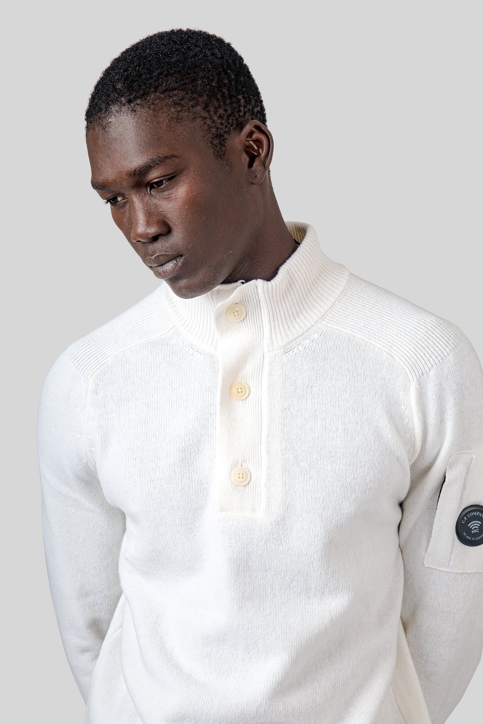 Maglia Lambswool Half Button Lens - 1