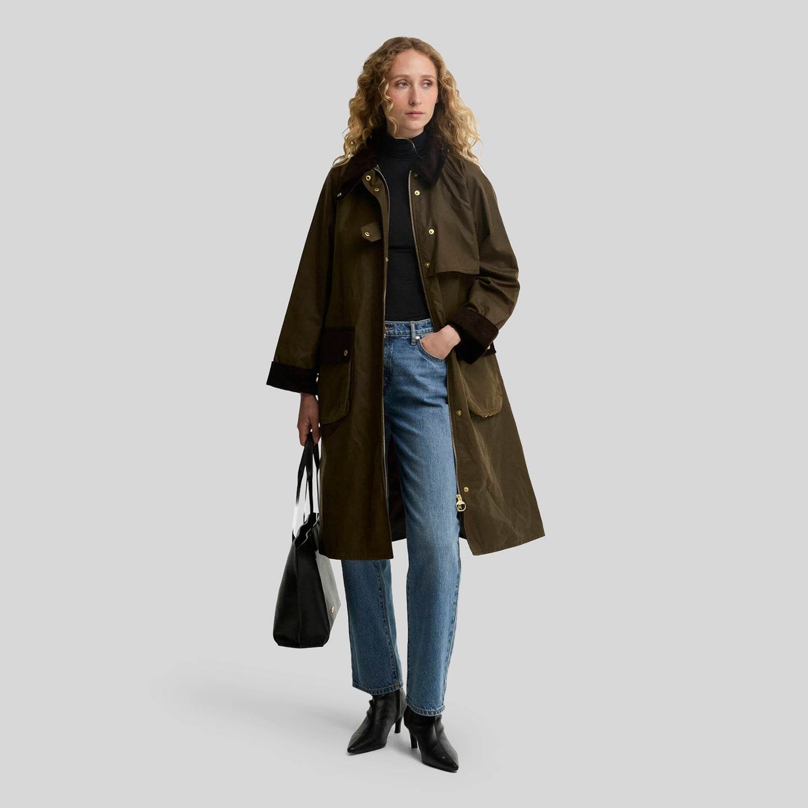 Barbour Kirkless Wax Jacket Verde Donna - 5