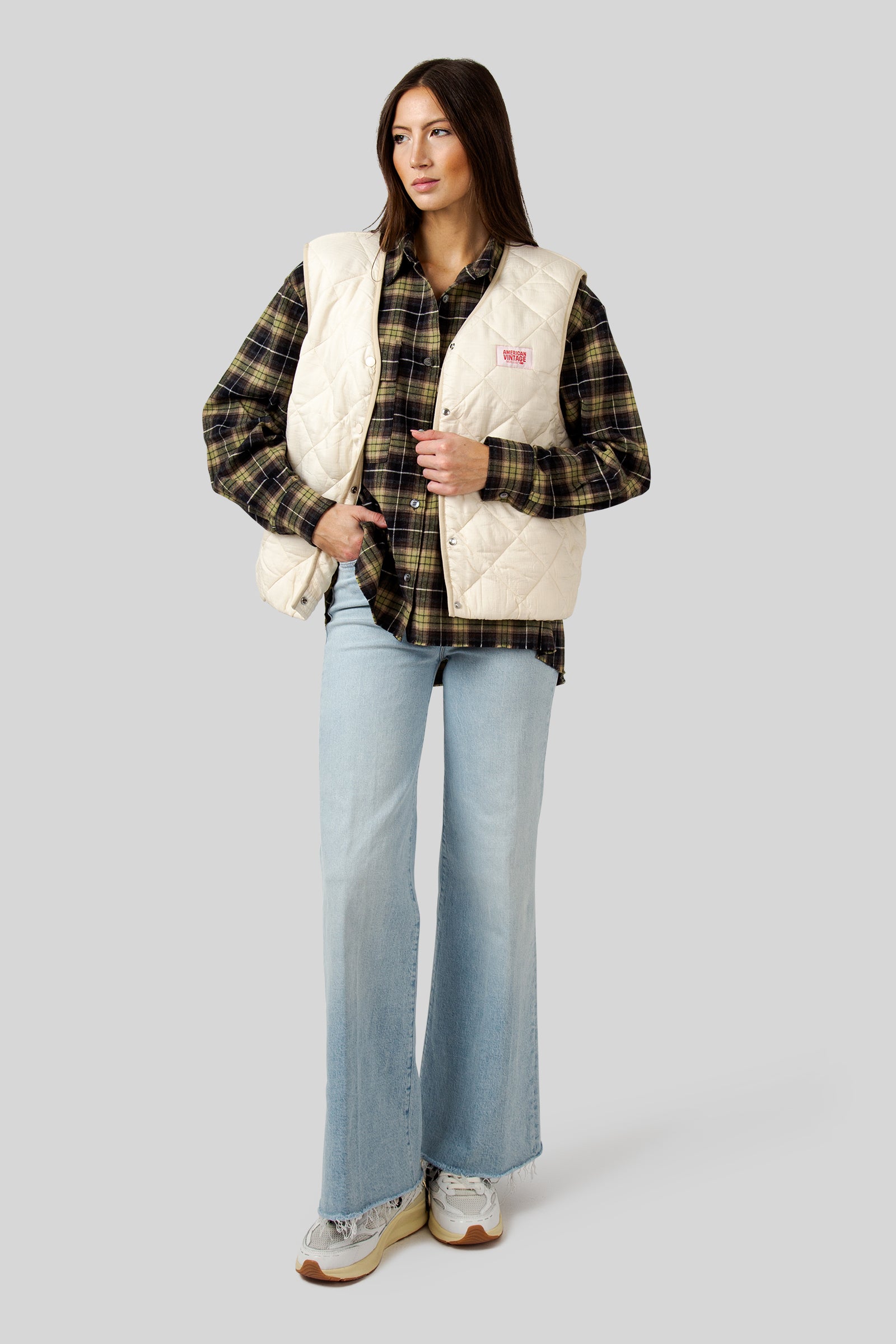 Department Five Camicia Over Brother Tartan Verde Donna - 7