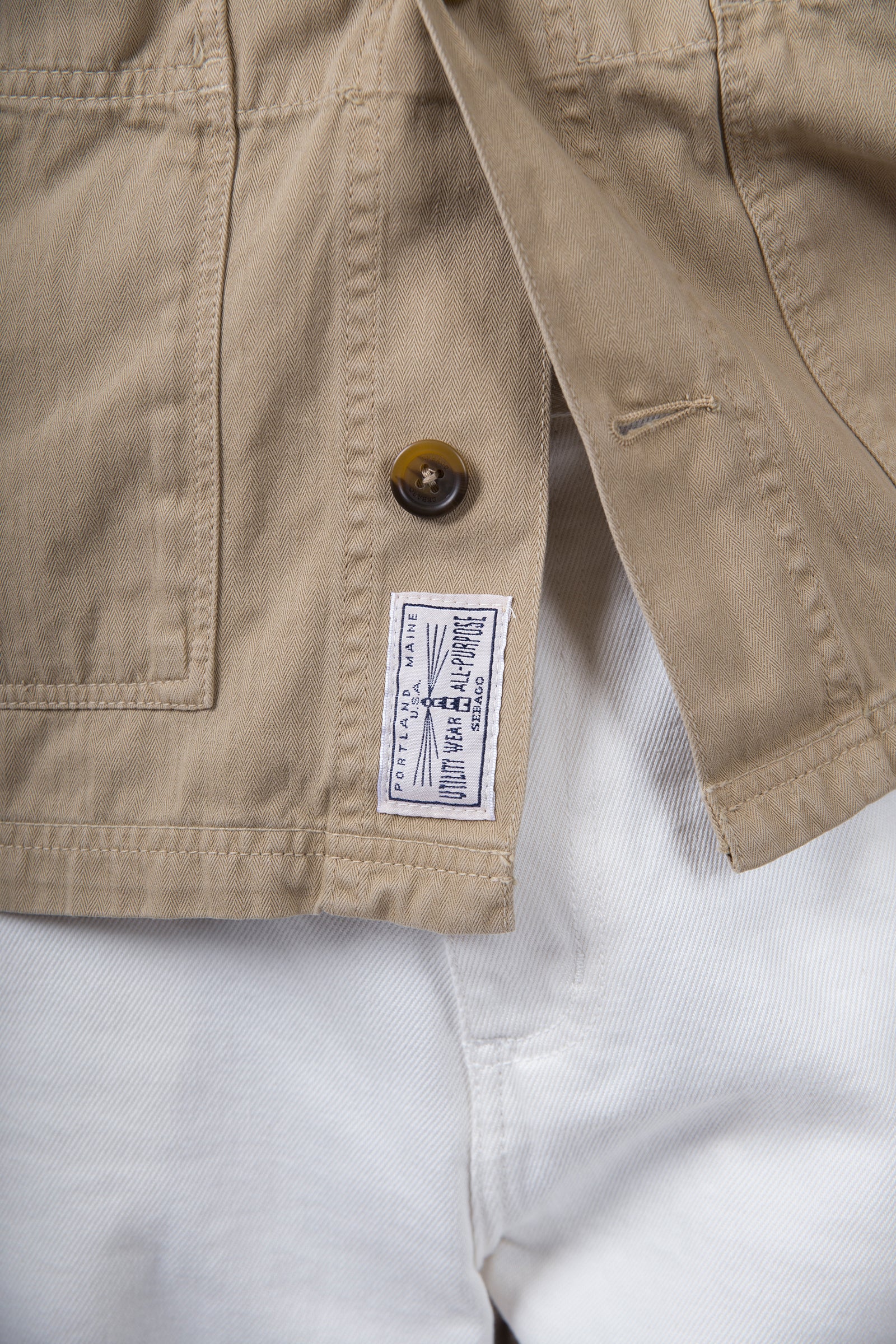 Sebago Overshirt Dorr Herringbone Beige Uomo - 4