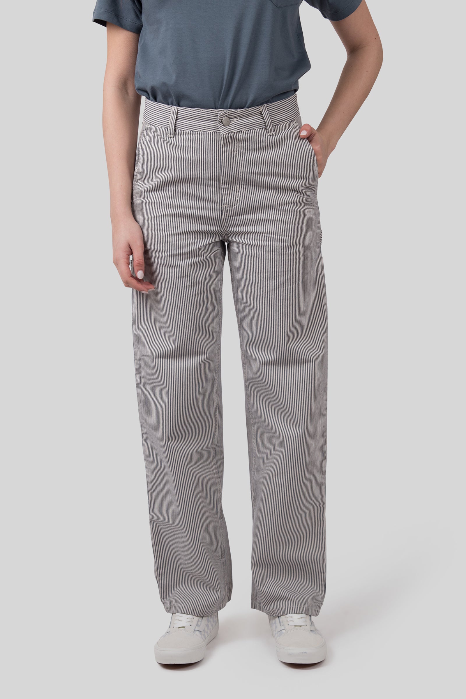 Carhartt Wip W' Mercer Pant Stripe Bianco/grigio Donna - 8