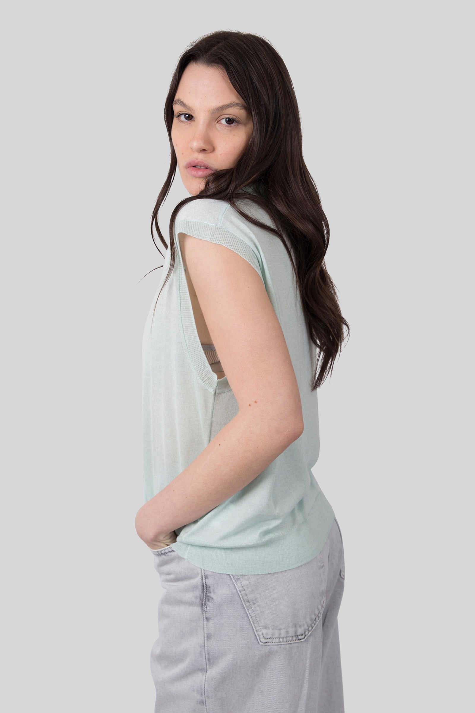 Absolut Cashmere Maglia Magali Verde Menta Donna - 3