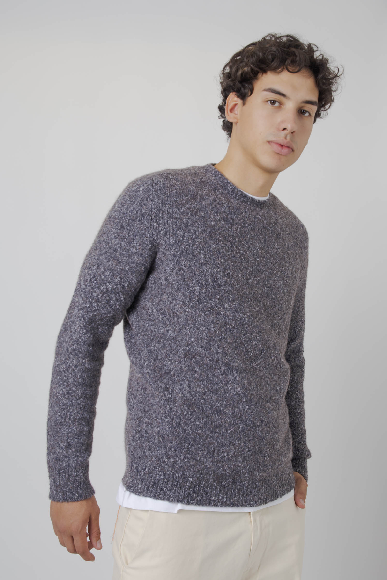 Roberto Collina Maglia Girocollo Swg Grigio Uomo - 5