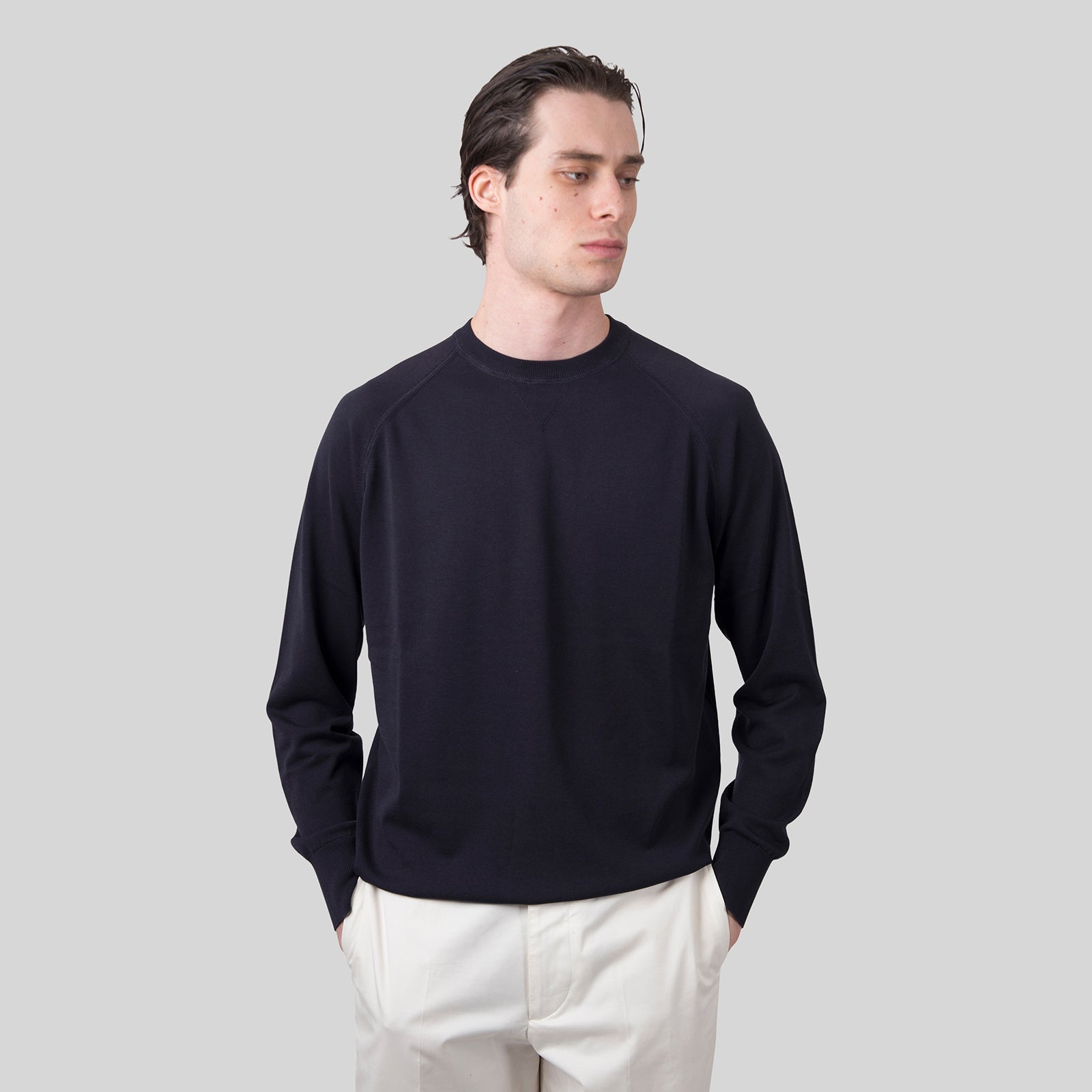 Aspesi Maglia Girocollo In Cotone Blu Navy Donna - 7