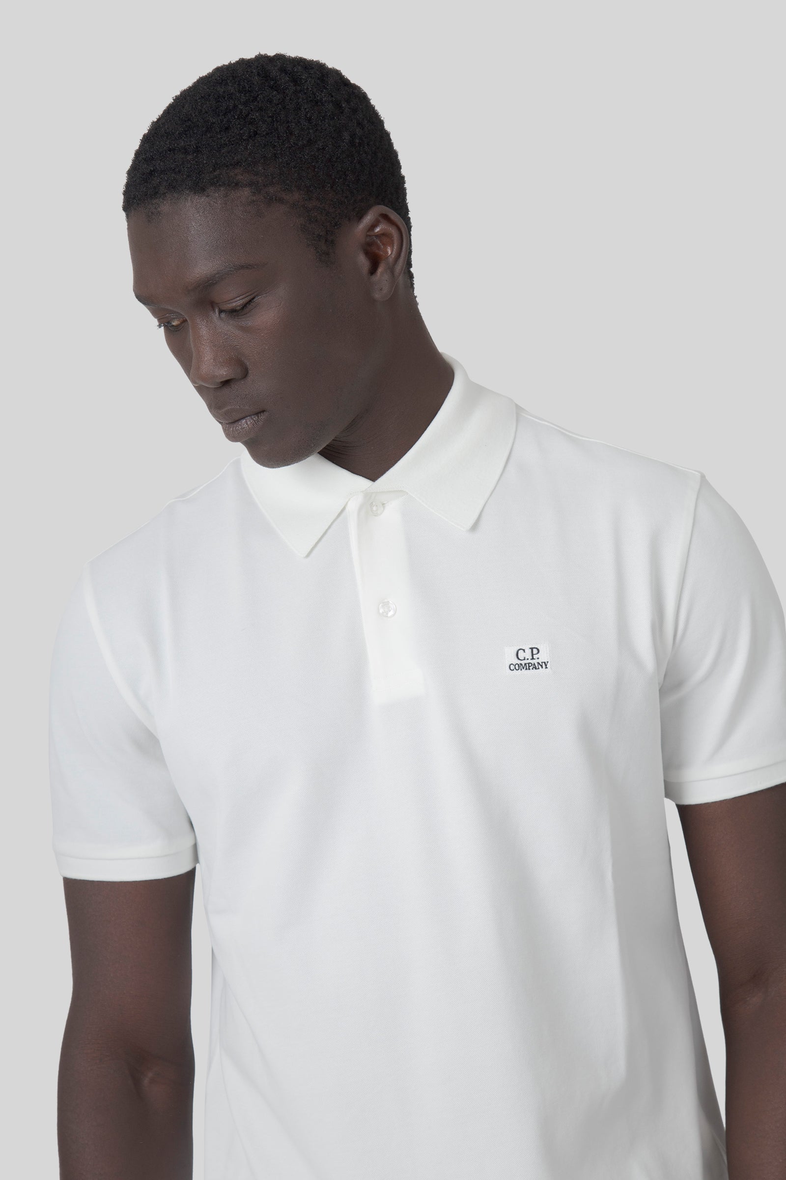 C.p. Company Polo Stretch Piquet Bianco Uomo - 6