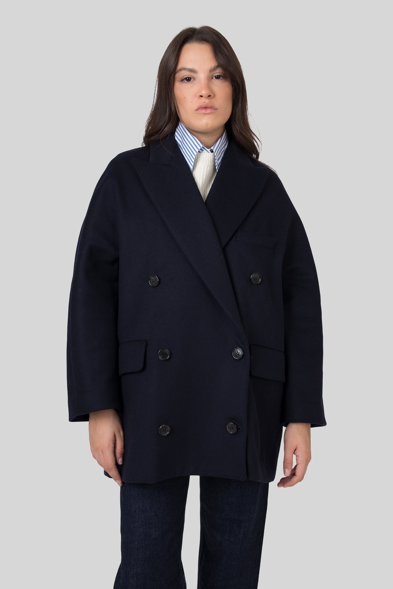 Department Five Caban Over Lamar Blu Navy Donna - 1