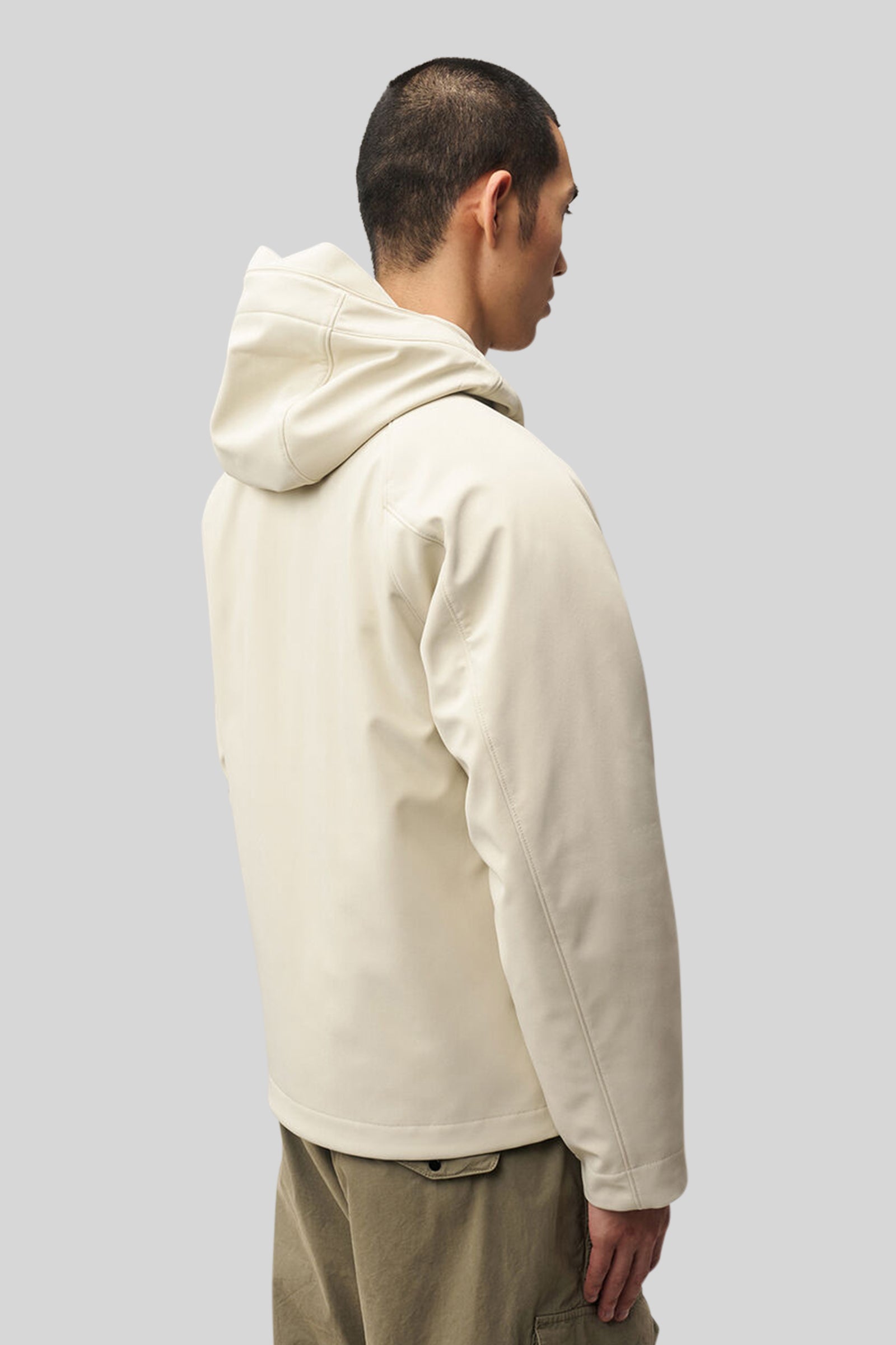 C.p. Company Giubbotto C.p. Shell-r Padded Hooded Lens Panna Uomo - 3