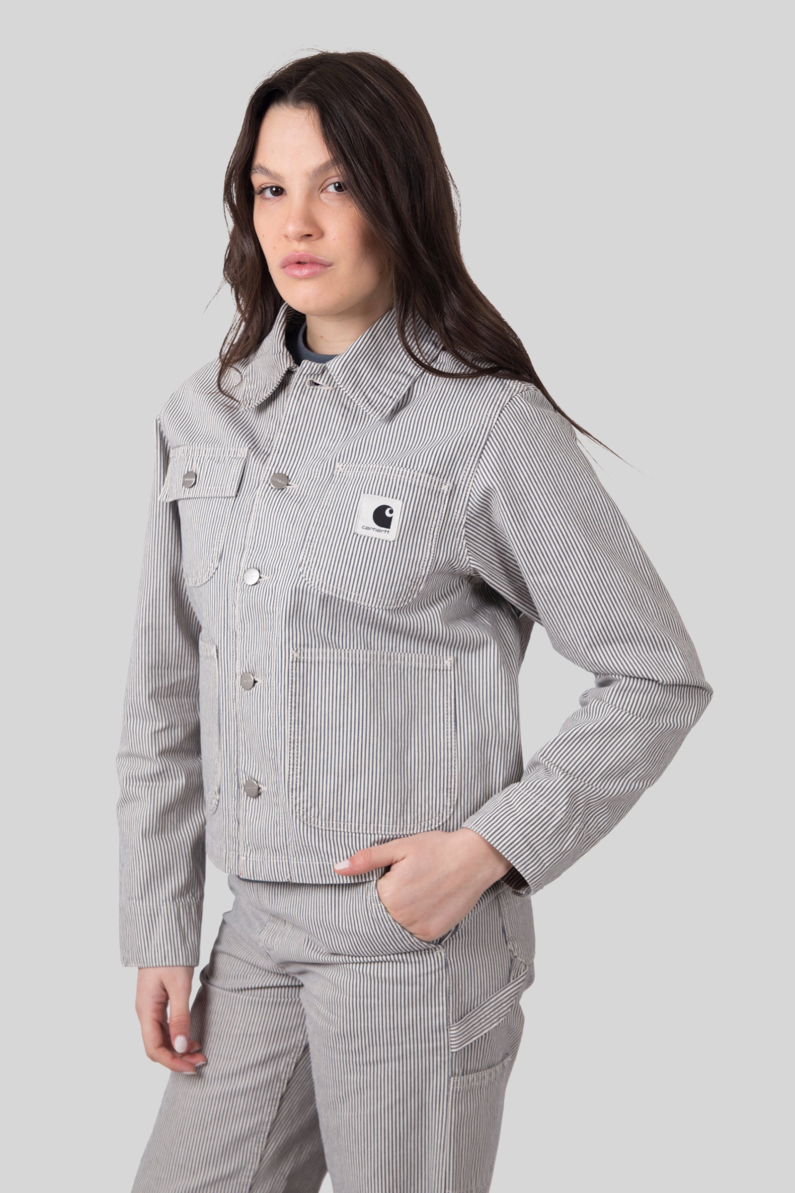 Carhartt Wip W' Mercer Chore Coat Bianco/grigio Donna - 5