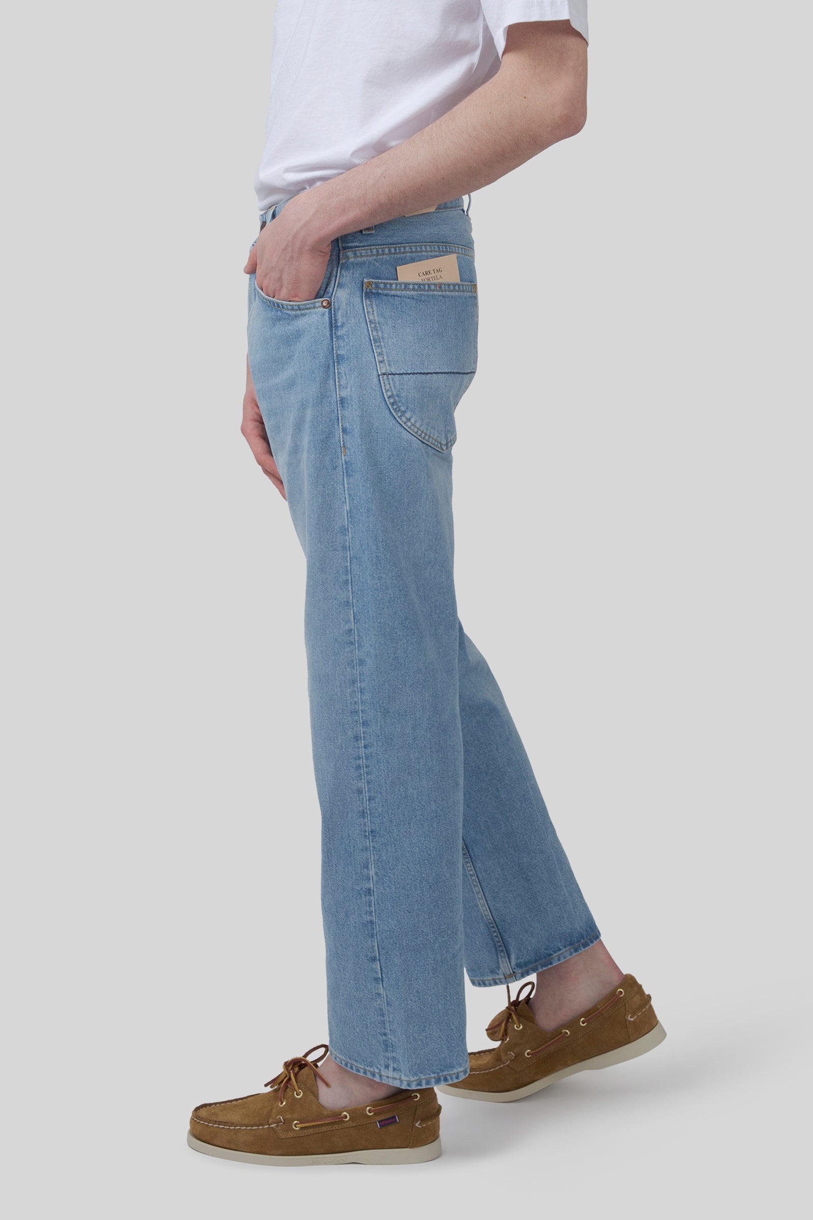 Fortela Jeans 944 Jason 5 Tasche Bleach Wash Blu Chiaro Uomo - 5