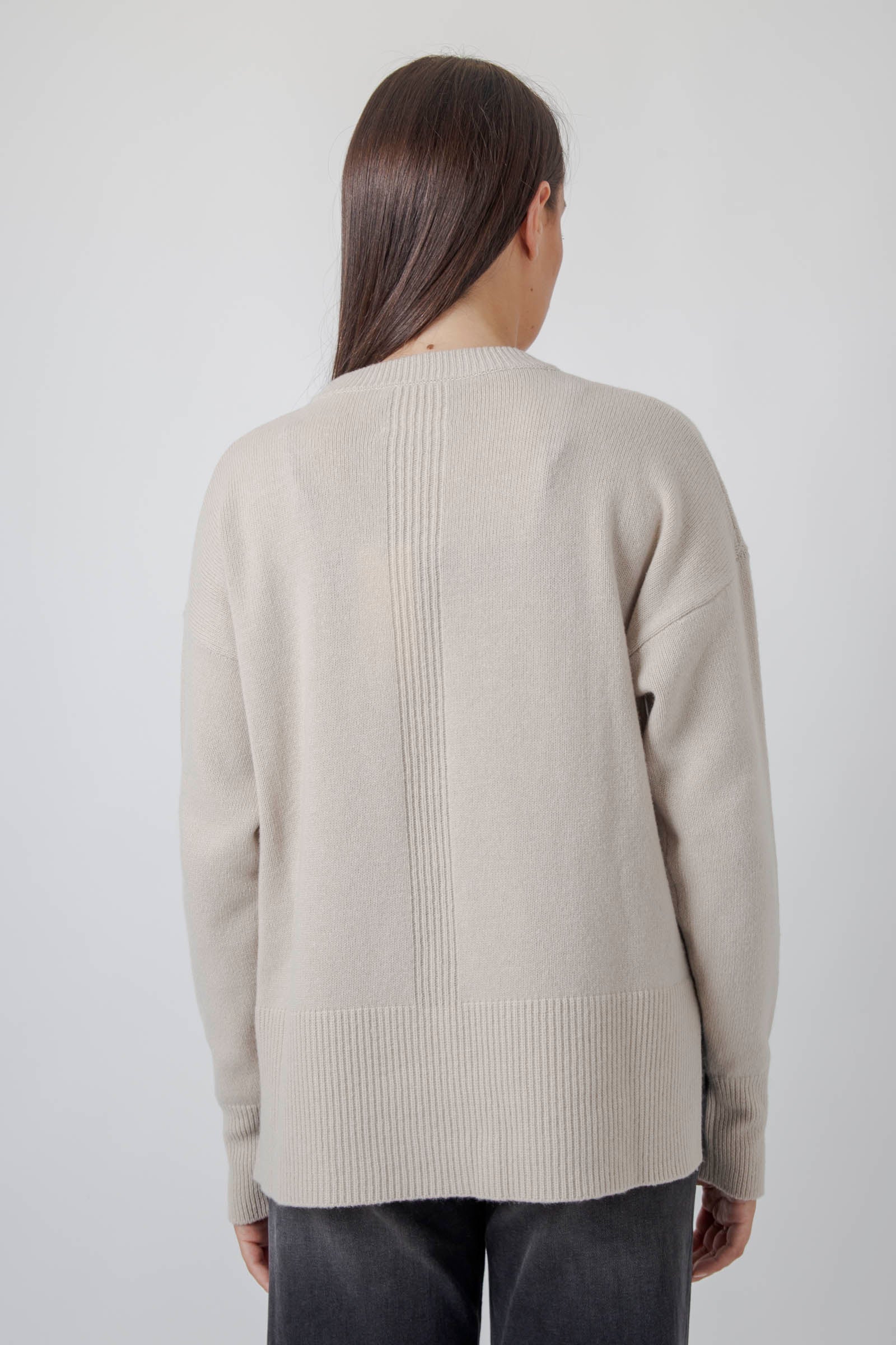 Roberto Collina Maglia Girocollo Lana Cashmere Beige Donna - 4