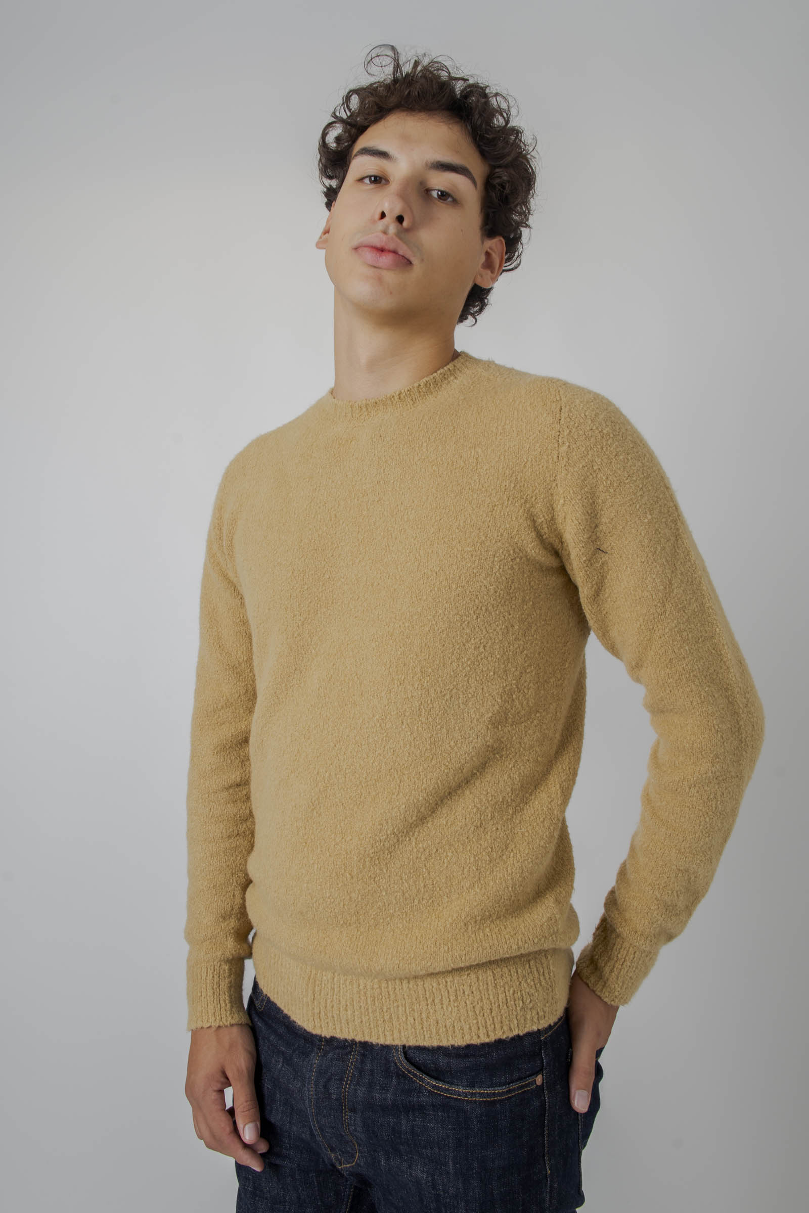 Roberto Collina Maglia Girocollo Swg Cammello Uomo - 4