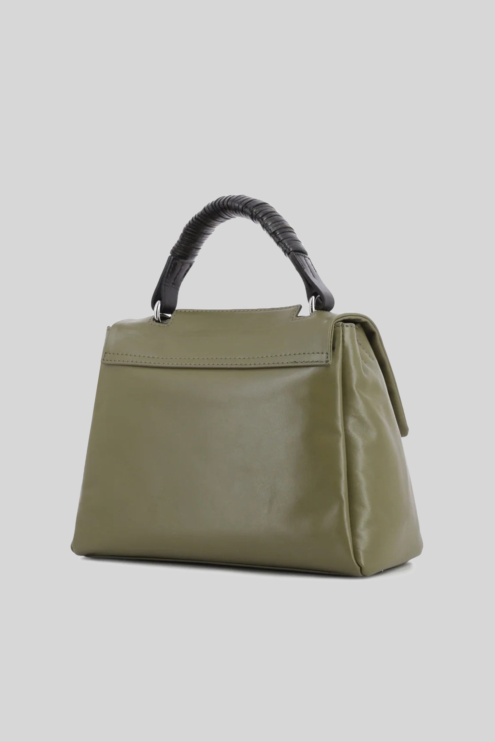 Orciani Borsa Sveva Midi Jungle In Pelle Verde Militare Donna - 4
