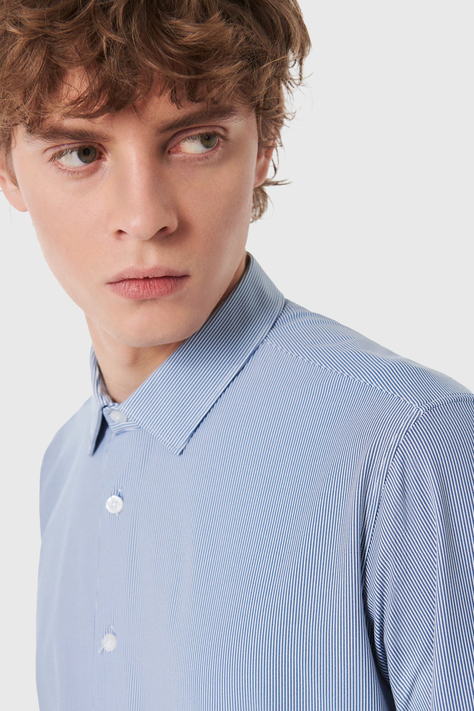 Rrd Camicia Oxford Jacquard Open Azzurro Uomo - 2