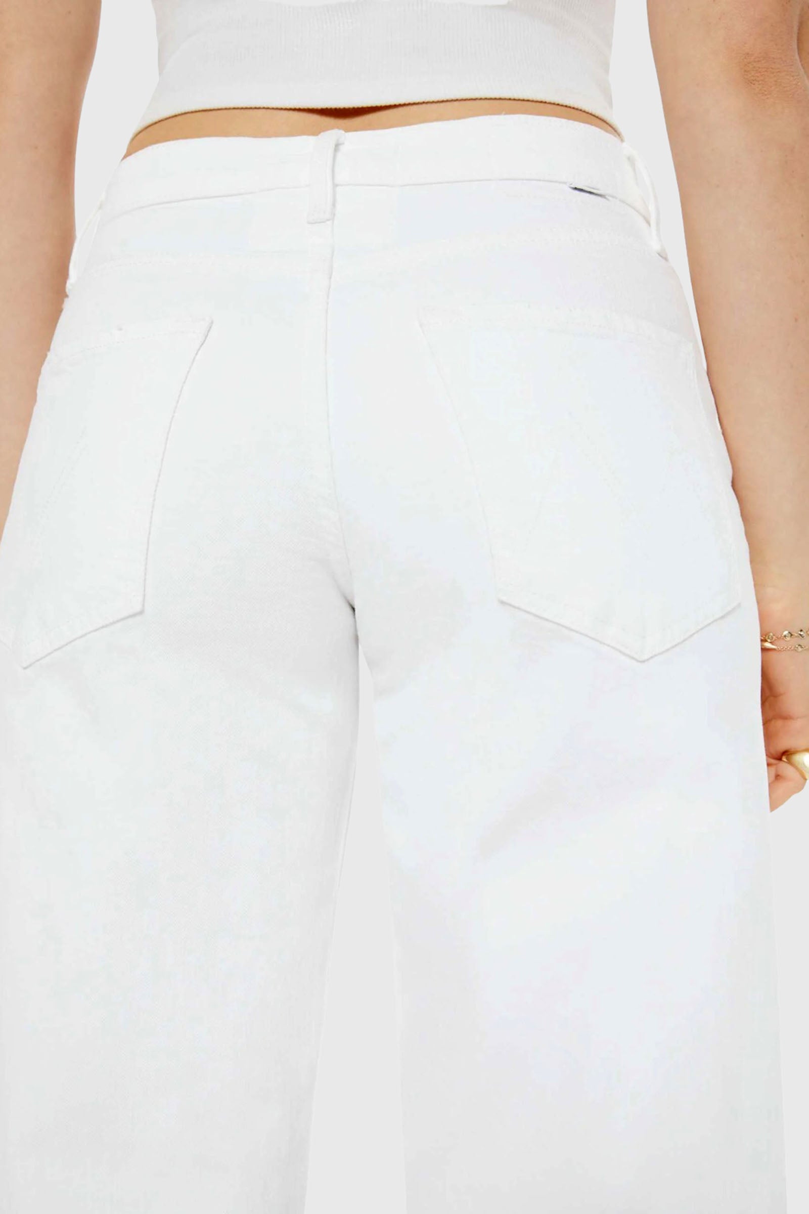 Mother Jeans The Spinner Zip Sneak Bianco Donna - 2