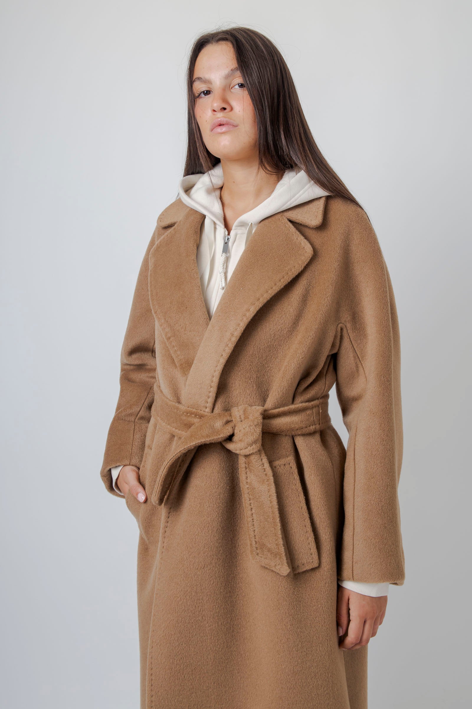 Max Mara Weekend Cappotto Lungo Tempera In Lana E Alpaca Cammello Donna - 7