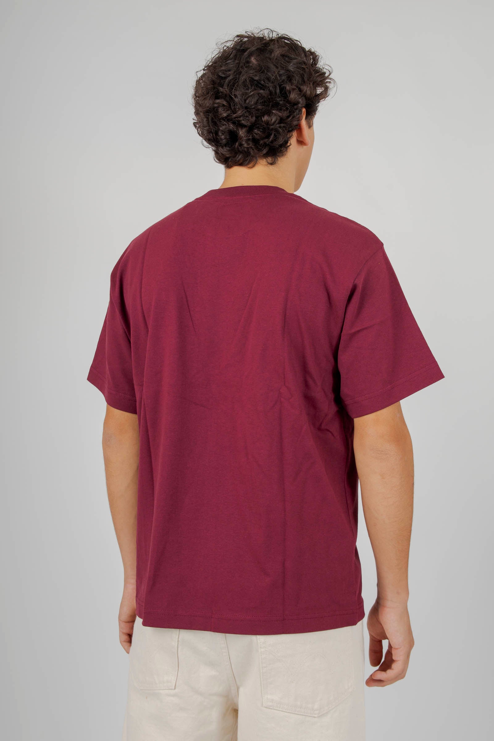 Vans "off The Wall" T-shirt Left Chest Ii Bordeaux Uomo - 3