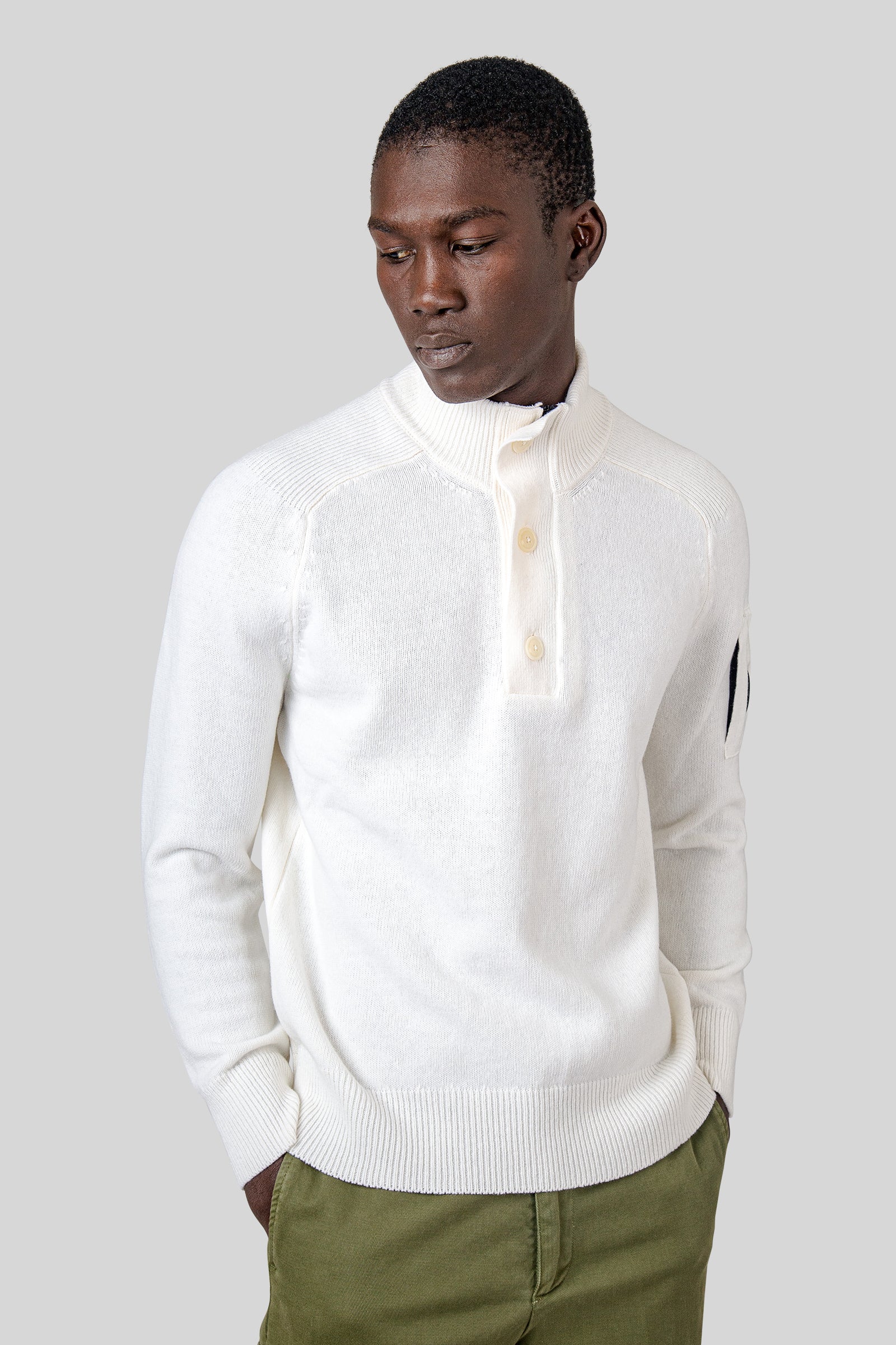 Maglia Lambswool Half Button Lens - 2
