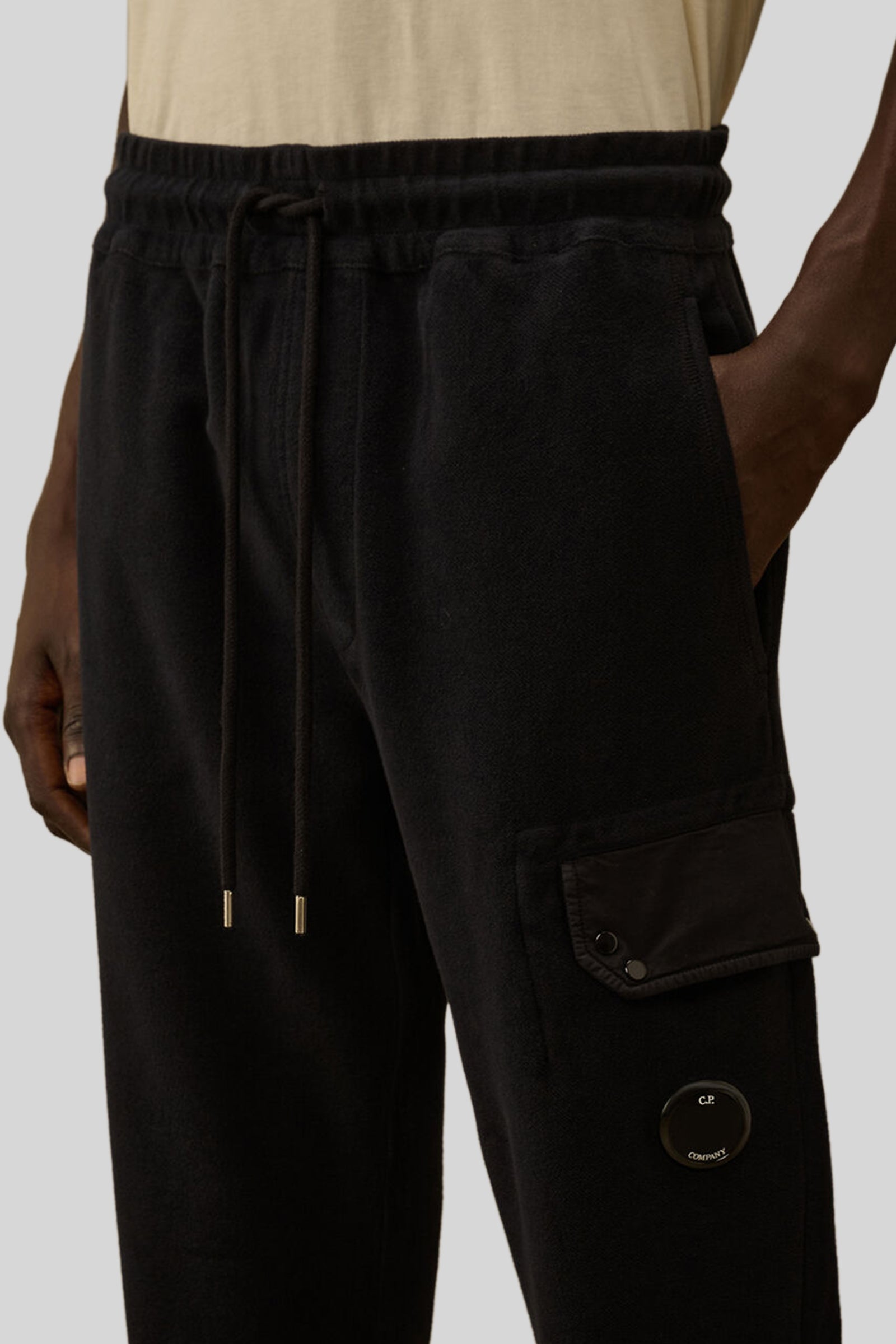 C.p. Company Brushed Emerized Diagonal Fleece Lens Sweatpants Blu Scuro Uomo - 2