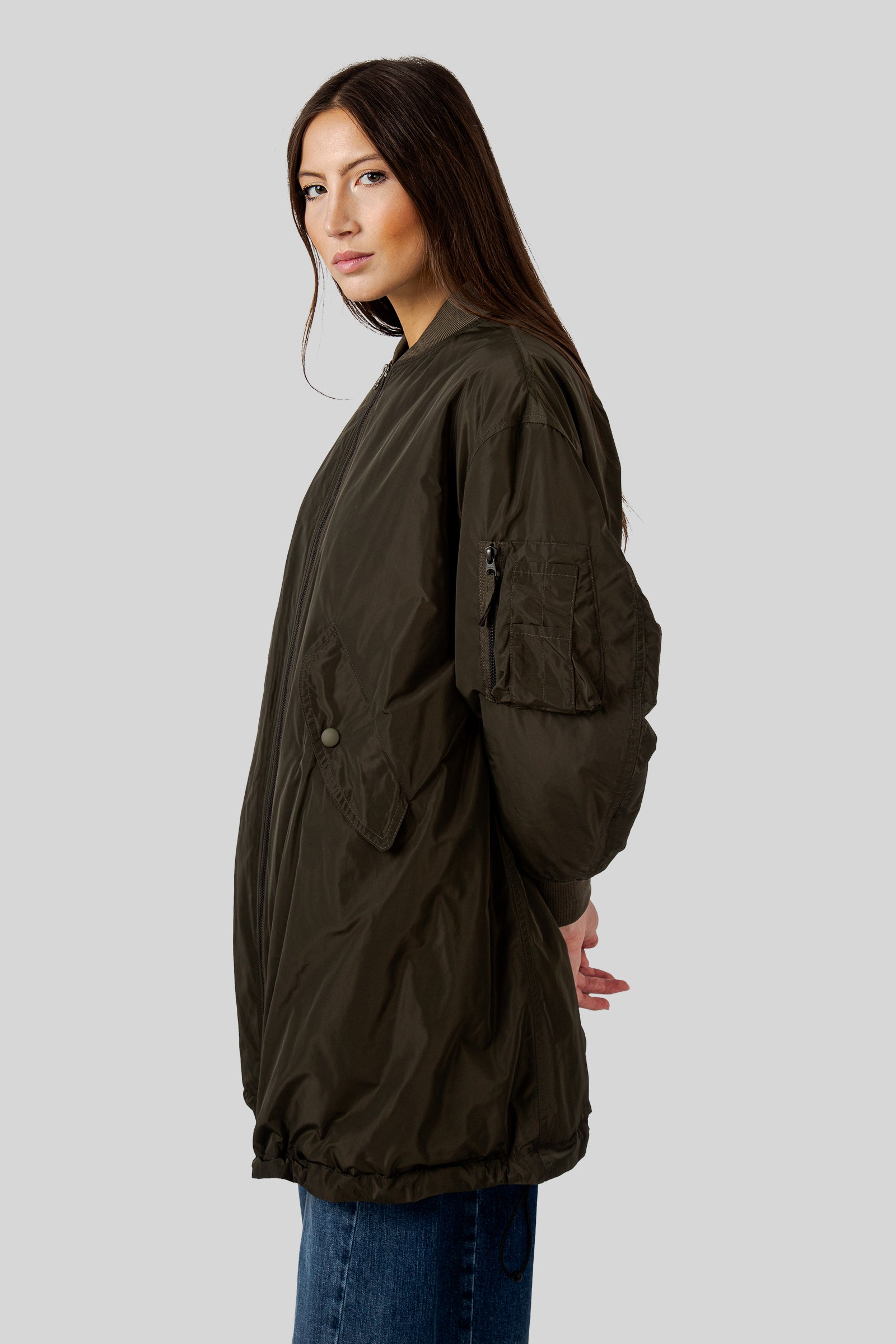 Aspesi Bomber In Tessuto Tecnico Con Ovatta Thermore® Verde Militare Donna - 5