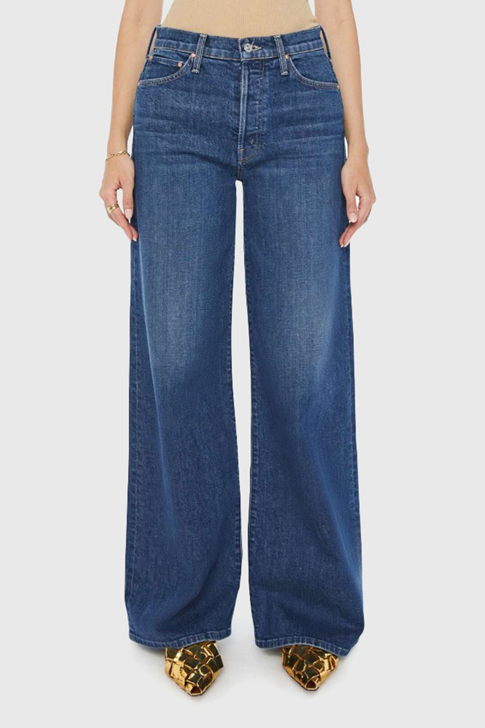 Mother Jeans The Ditcher Roller Sneak Superior Blu Medio Donna