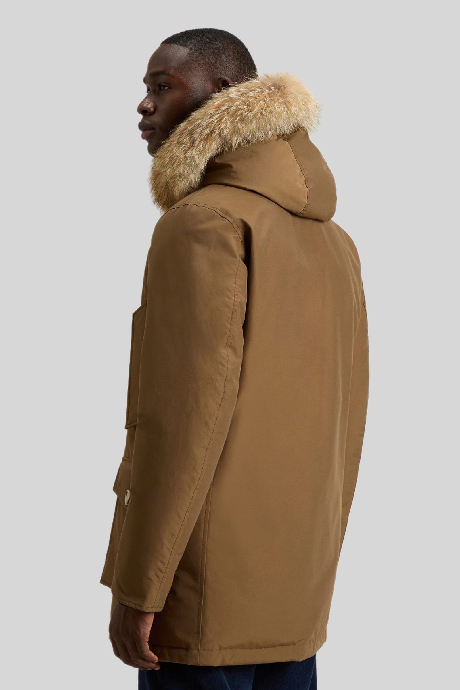 Woolrich Arctic Parka In Ramar Cloth Con Pelliccia Removibile Caffe' Uomo - 3