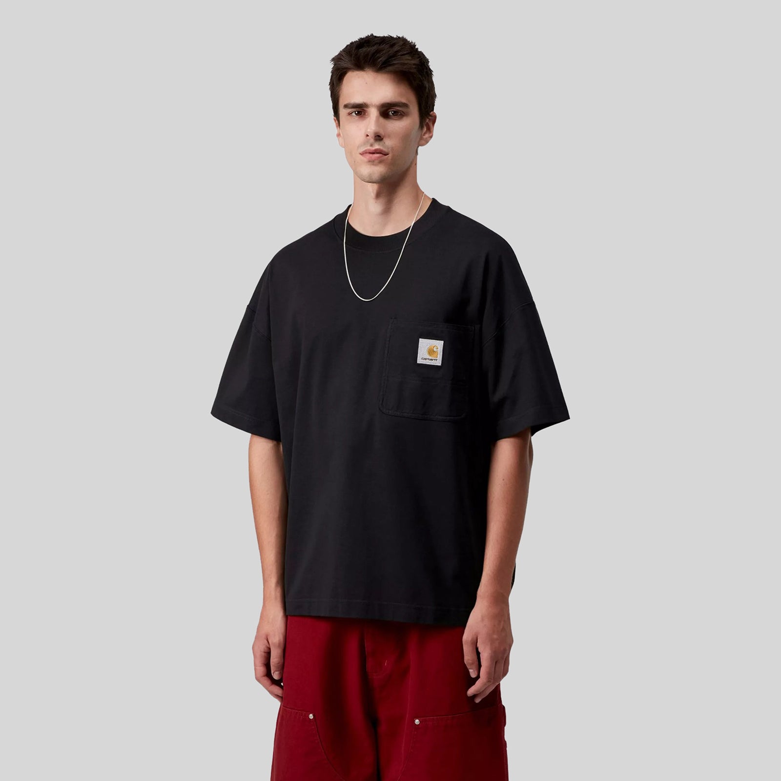 Carhartt Wip T-shirt Work Pocket Nero Uomo - 3