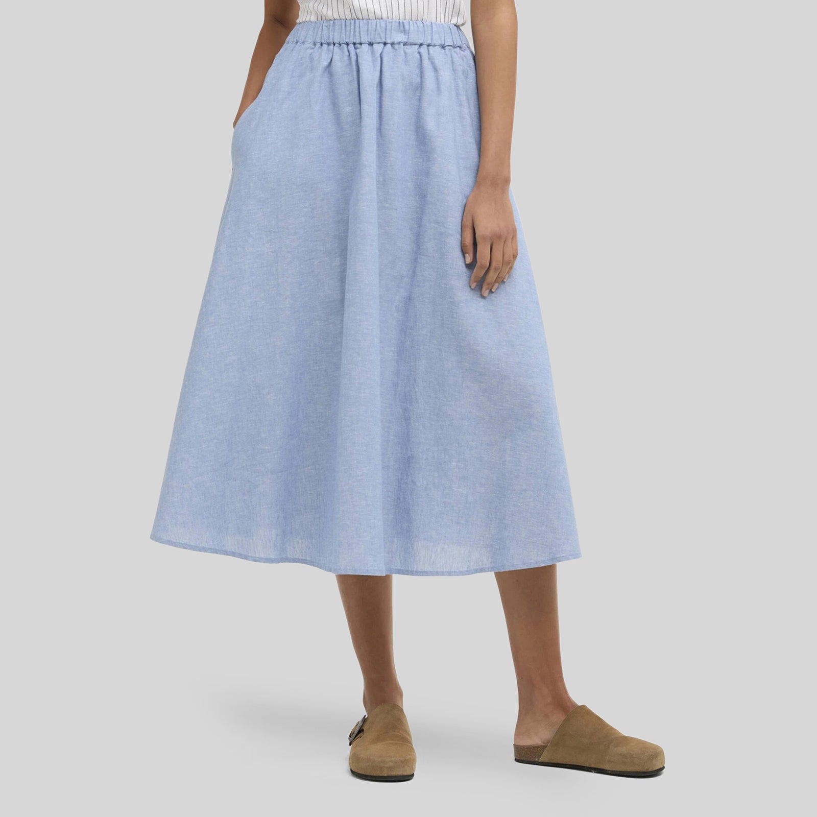 Barbour Gonna Midi Sutton Chambray Donna - 5