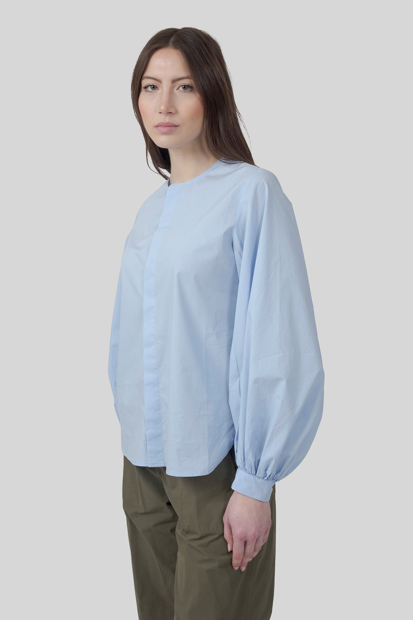 Roberto Collina Camicia Coreana Azzurro Donna - 3
