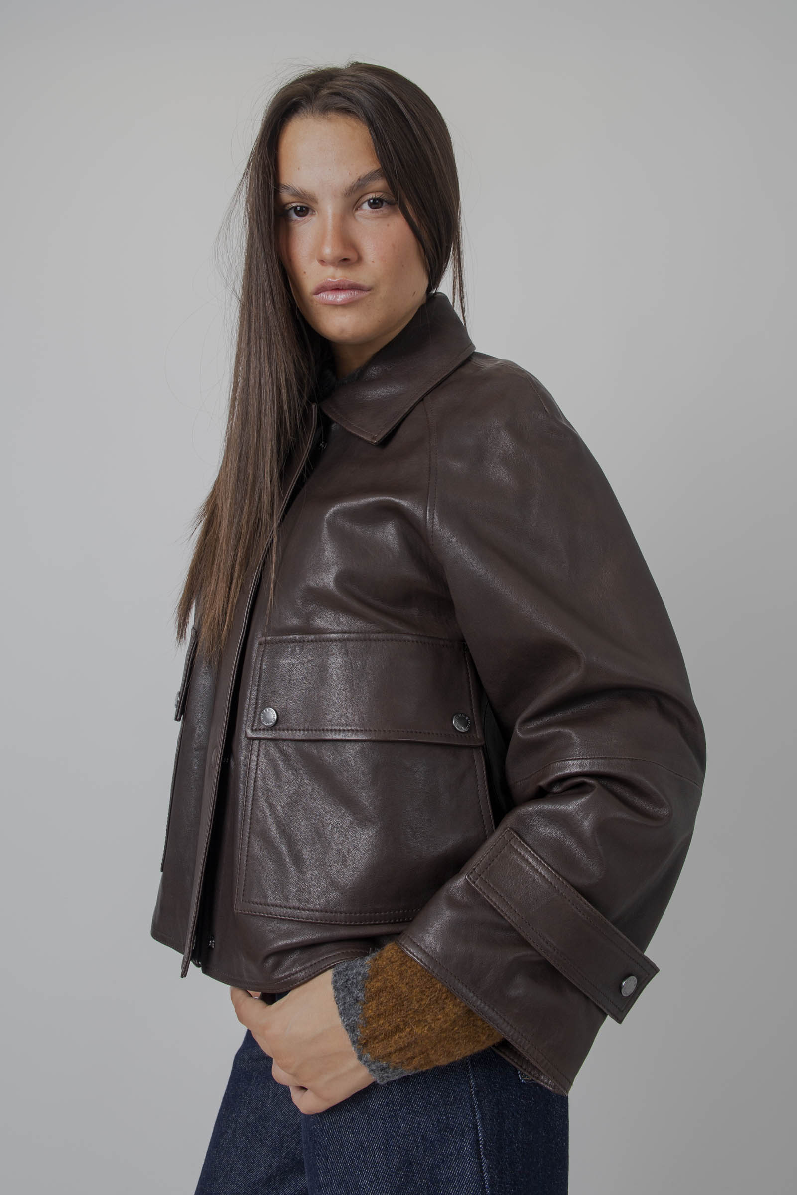 Nappa Leather Shirt Jacket Nappa Leather Shirt Jacket