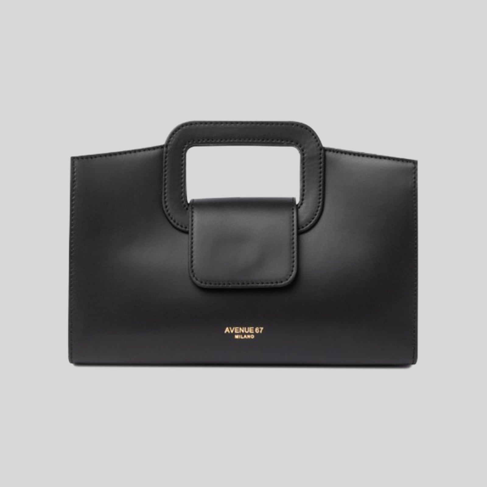 Square Leather Clutch Bag - 3