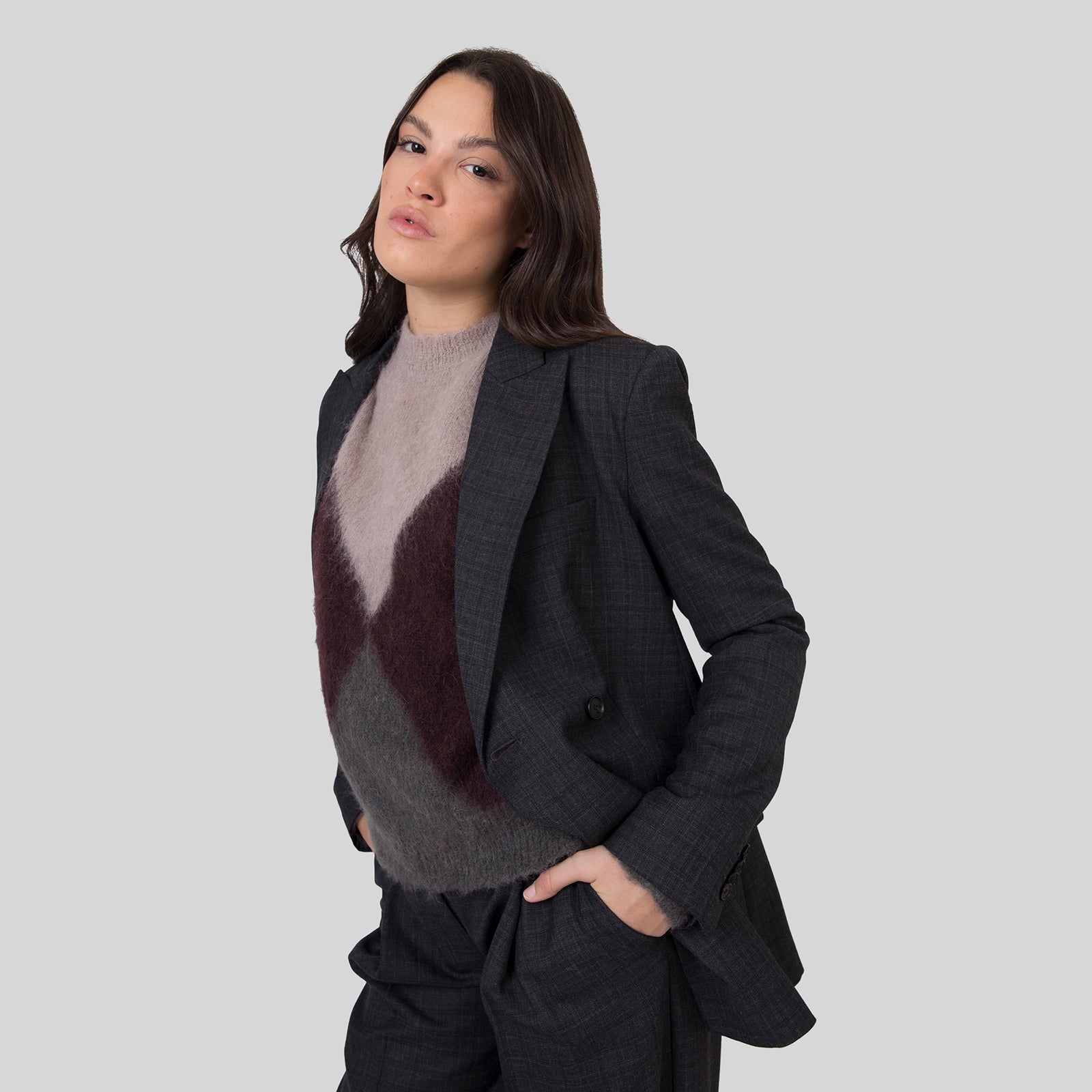 Grifoni Giacca Doppio Petto Antracite Donna - 9