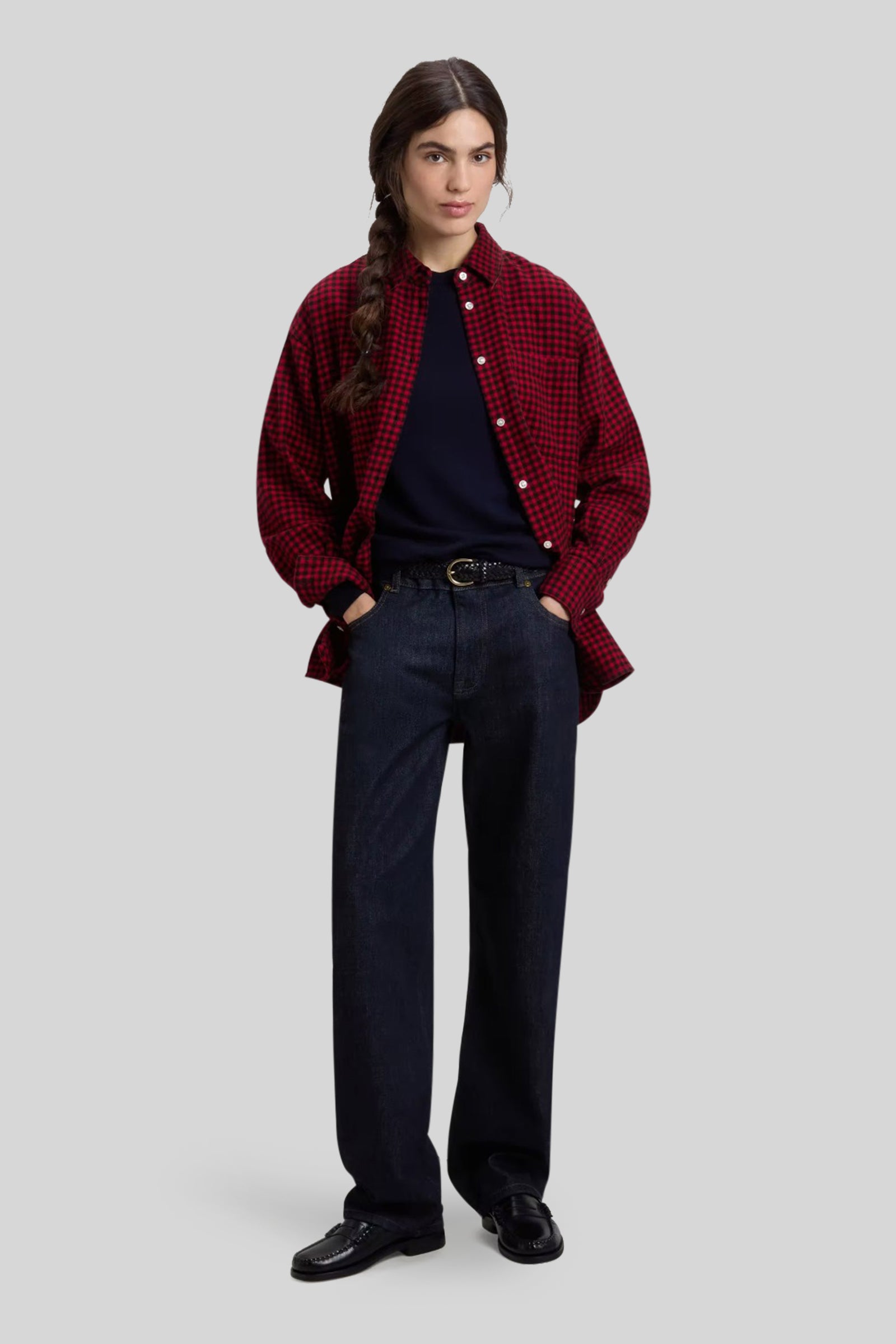 Woolrich Camicia A Quadri In Flanella Nero/rosso Donna - 2
