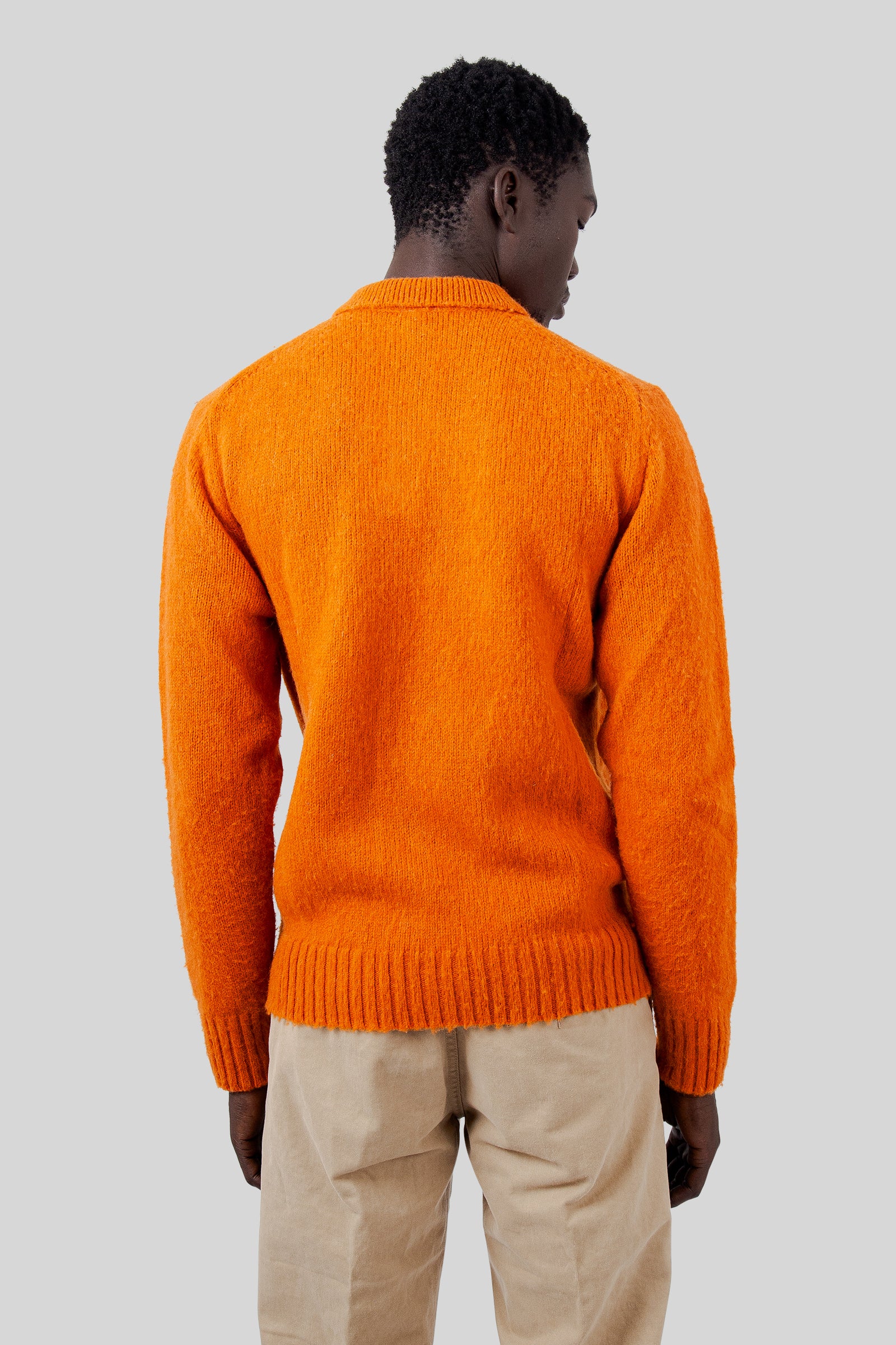 Aspesi Polo In Lana Shetland Zucca Uomo - 4