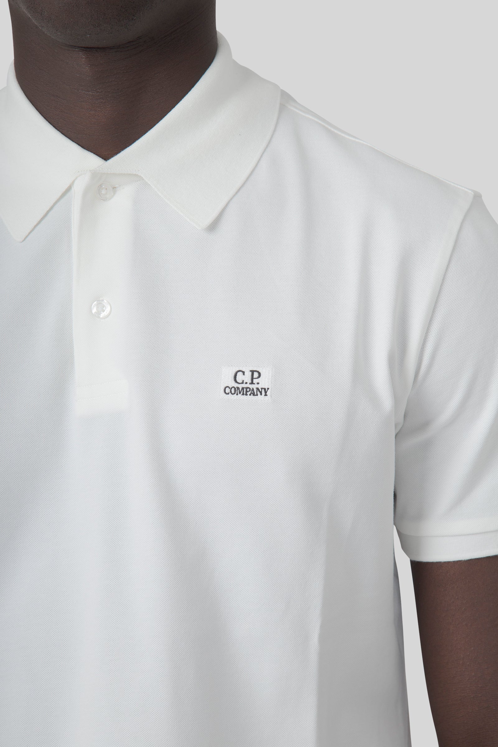 C.p. Company Polo Stretch Piquet Bianco Uomo - 2