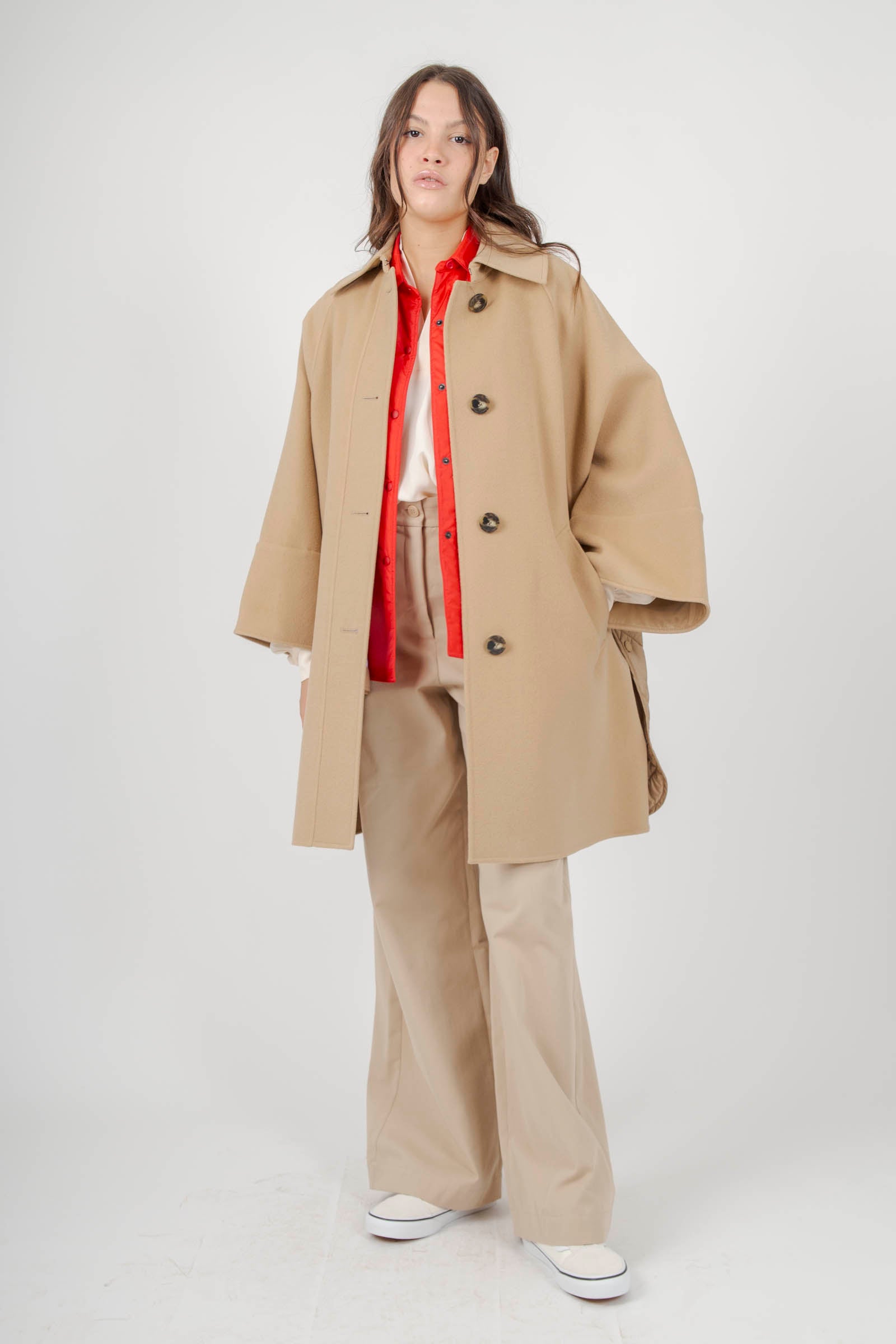 Max Mara Weekend Cappotto In Doppio Drap Di Lana Cammello Donna - 9