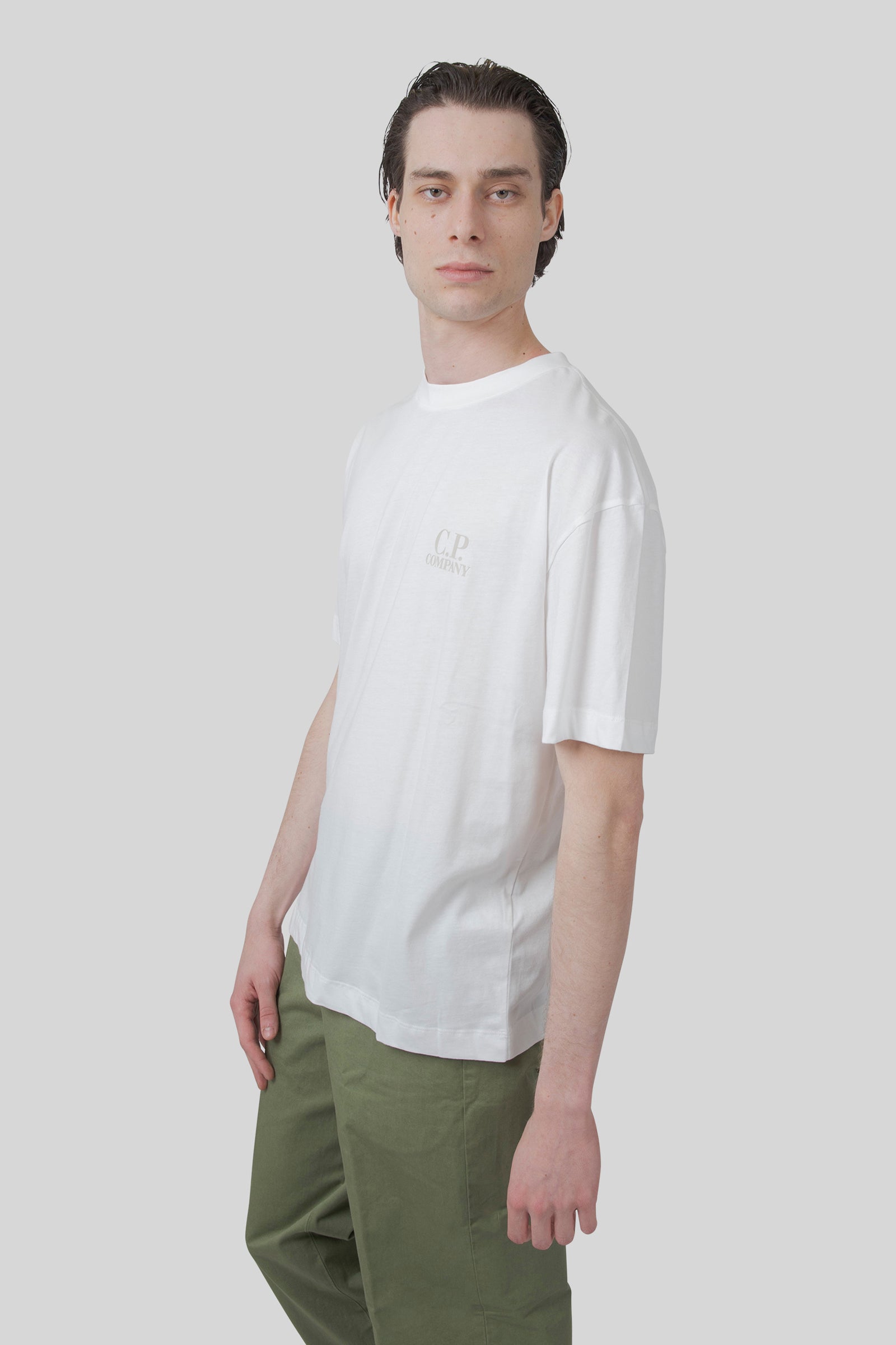 C.p. Company T-shirt 30/1 Jersey Printed Graphics Bianco Off Uomo - 3