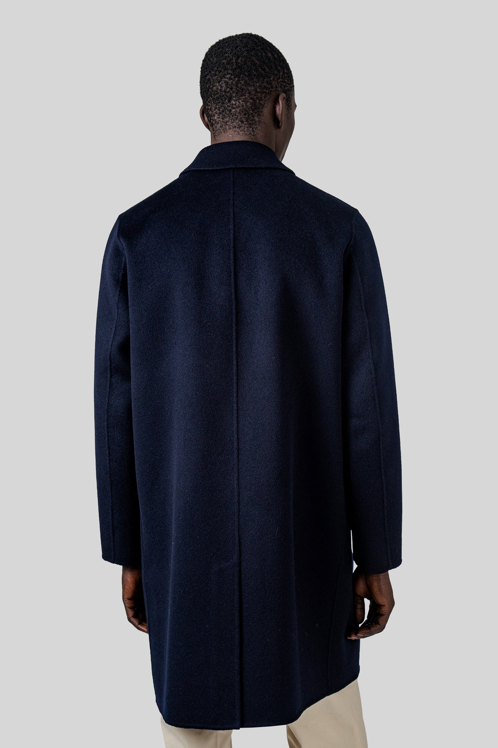 Aspesi Cappotto Virtuoso Double Di Lana Blu Uomo - 5