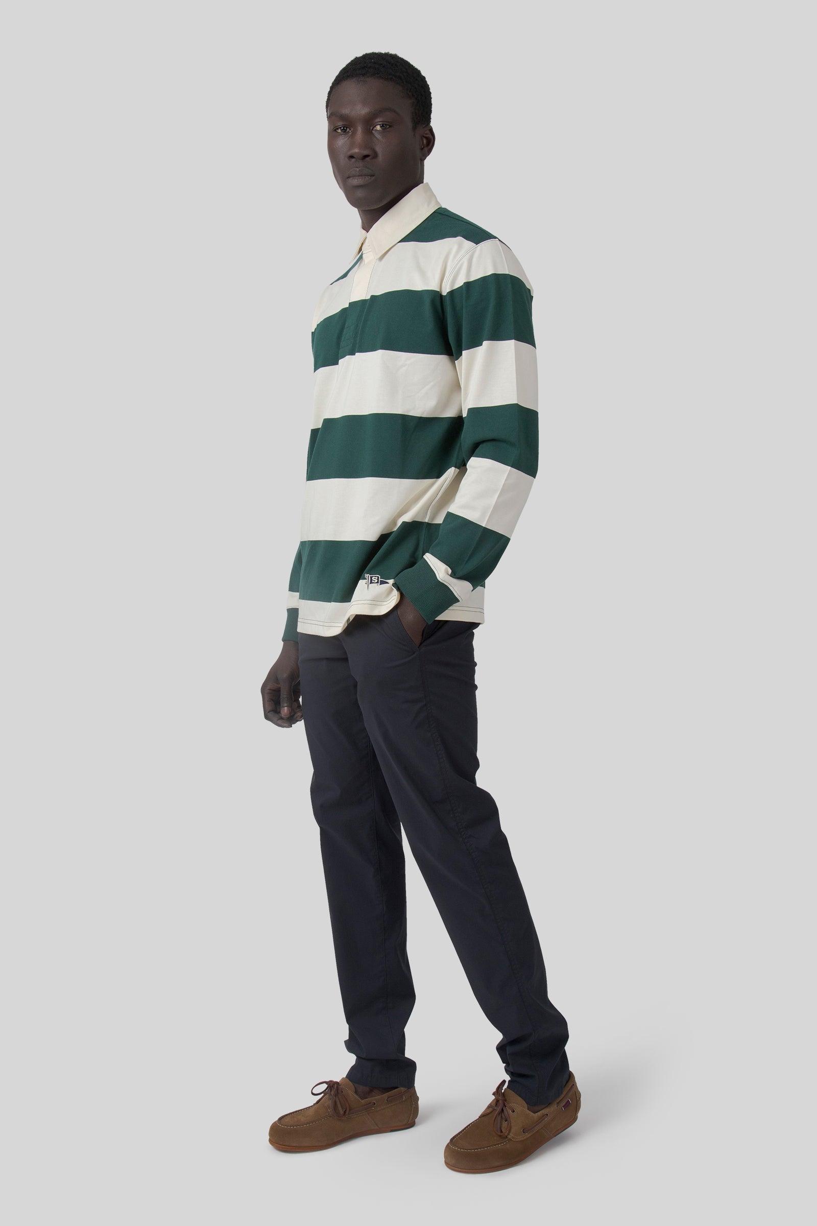 Aspesi Pantalone Chino In Popeline Comfort Blu Navy Uomo - 4