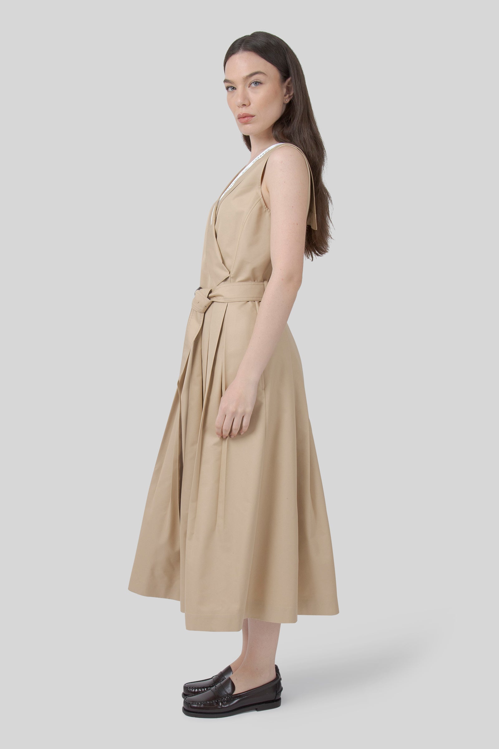 Max Mara Weekend Abito Cono In Gabardina Antigoccia Beige Donna - 3