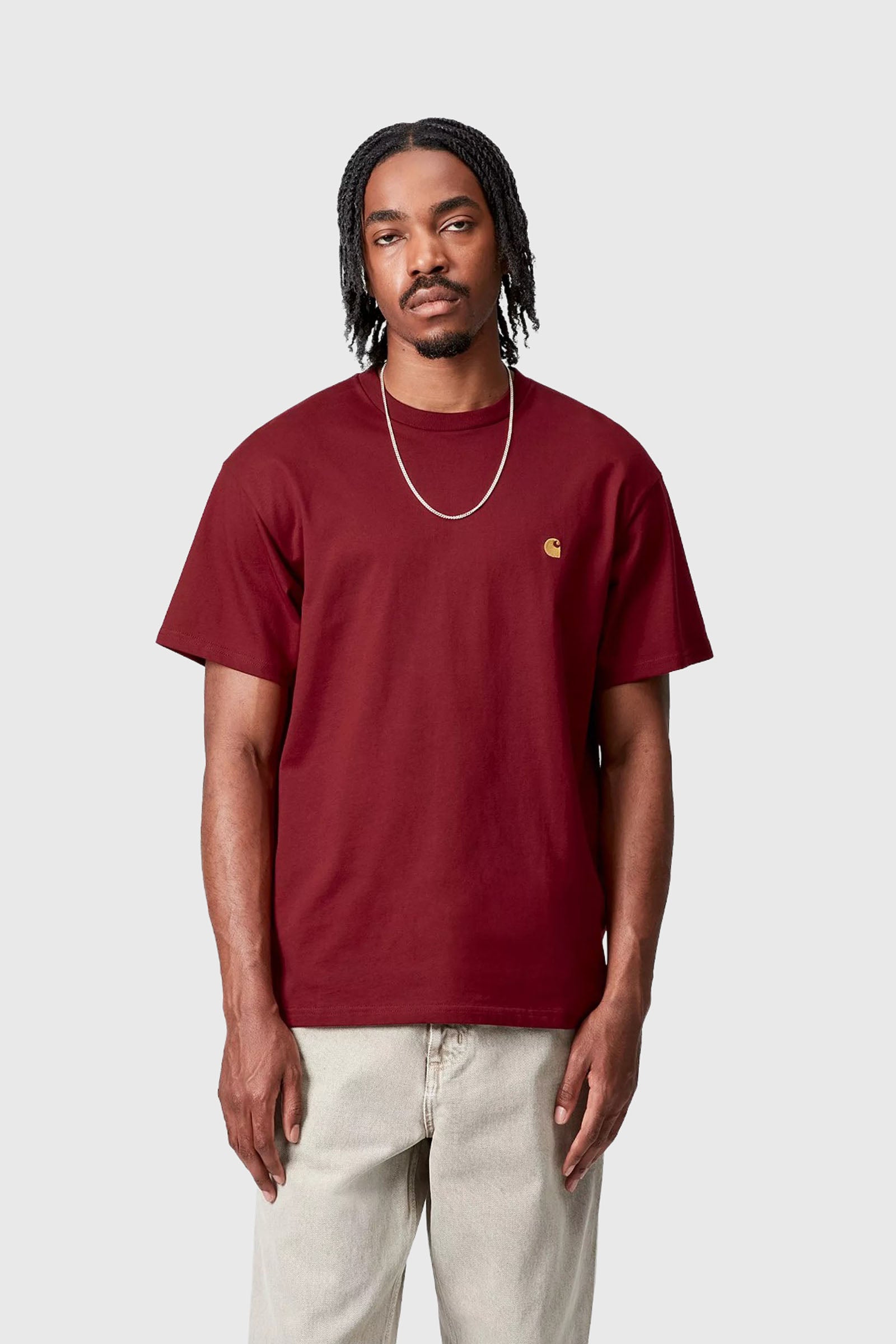 Carhartt Wip T-shirt S/s Chase Bordeaux Uomo - 1
