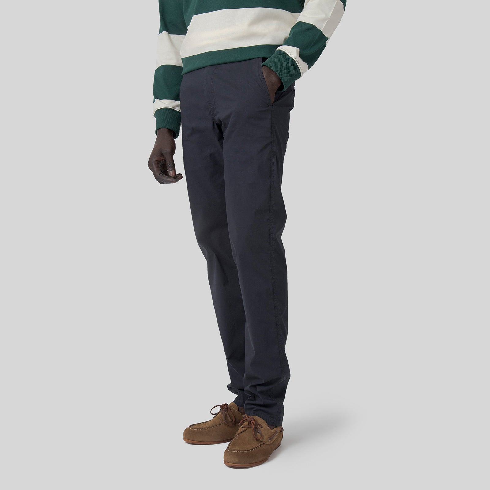 Aspesi Pantalone Chino In Popeline Comfort Blu Navy Uomo - 6