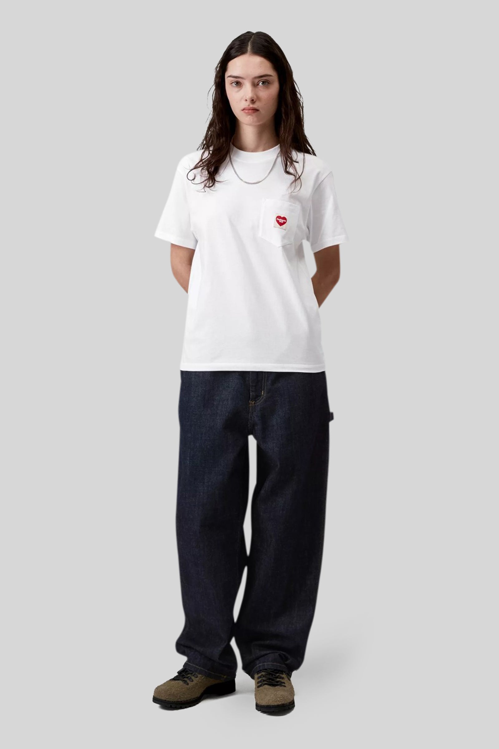 Carhartt Wip T-shirt W' S/s Pocket Heart Bianco Donna - 2