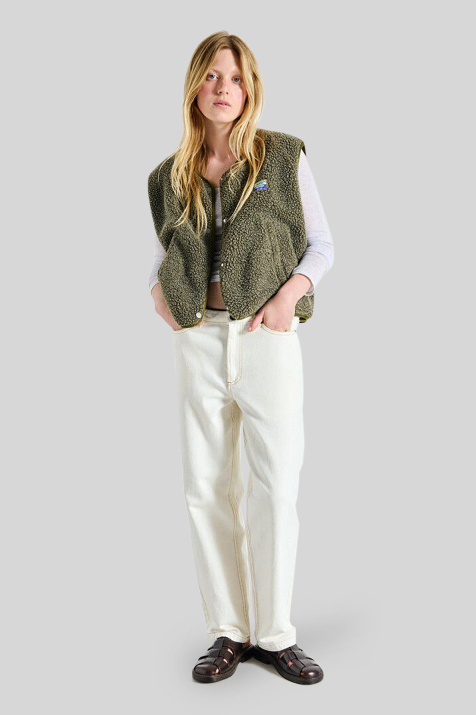 American Vintage Gilet Hoktown Verde Militare Donna - 2
