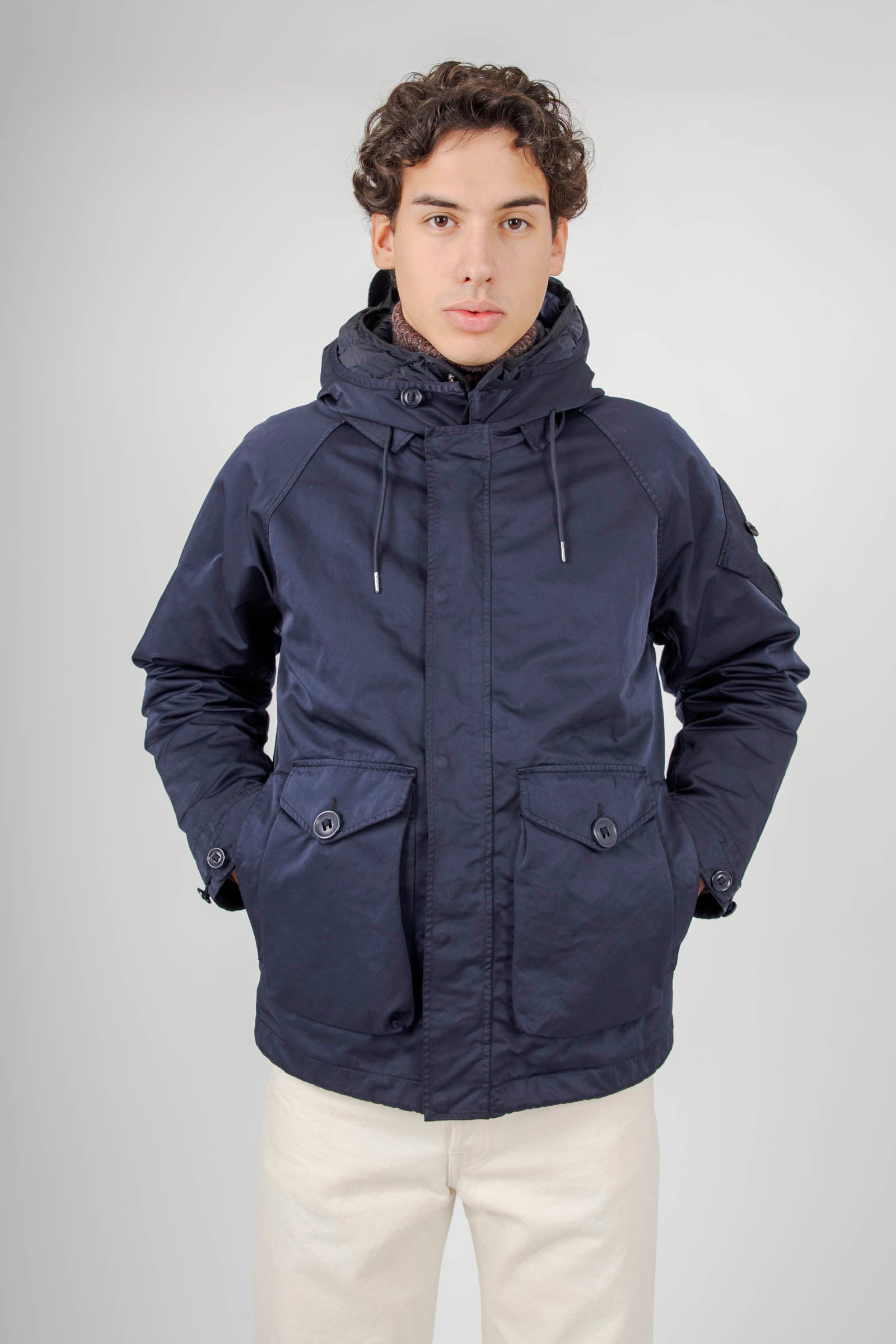 C.p. Company Giubbotto Micro Kei Hooded Lens Blu Scuro Uomo - 1